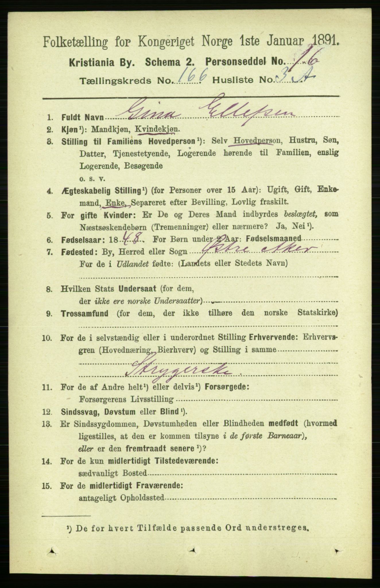 RA, 1891 census for 0301 Kristiania, 1891, p. 96343