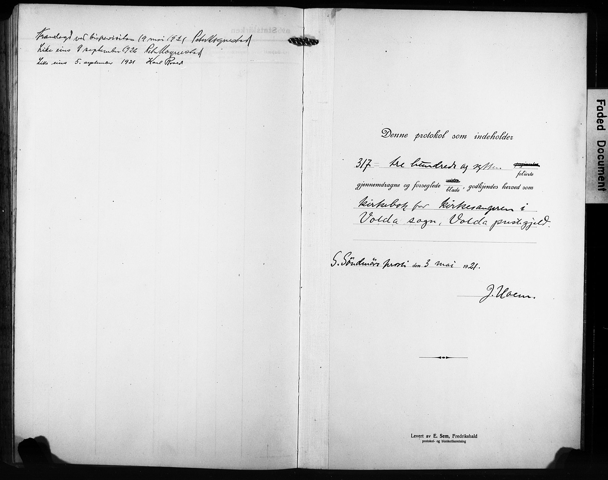 Ministerialprotokoller, klokkerbøker og fødselsregistre - Møre og Romsdal, SAT/A-1454/511/L0160: Parish register (copy) no. 511C06, 1920-1932