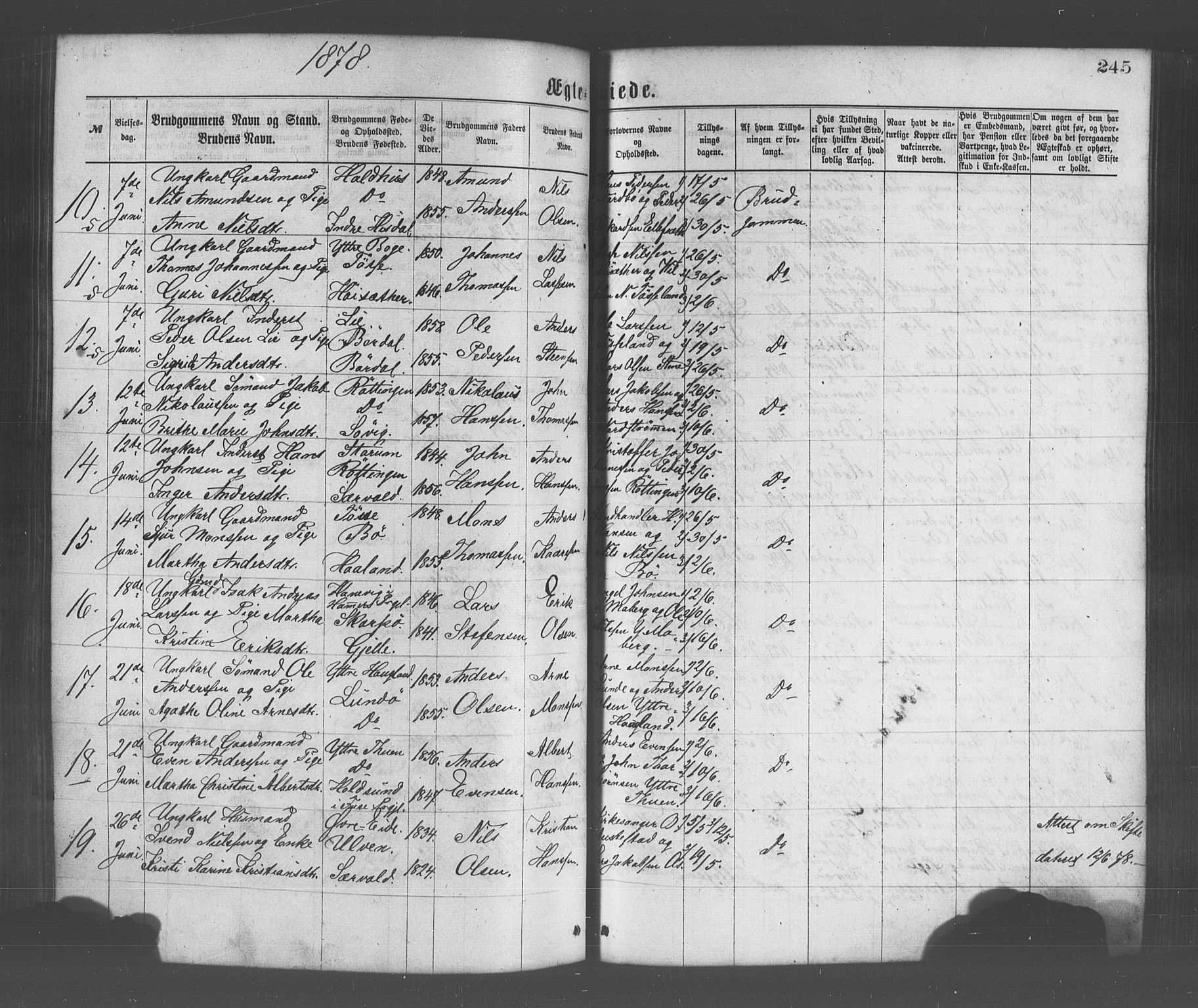 Os sokneprestembete, AV/SAB-A-99929: Parish register (official) no. A 18, 1874-1884, p. 245