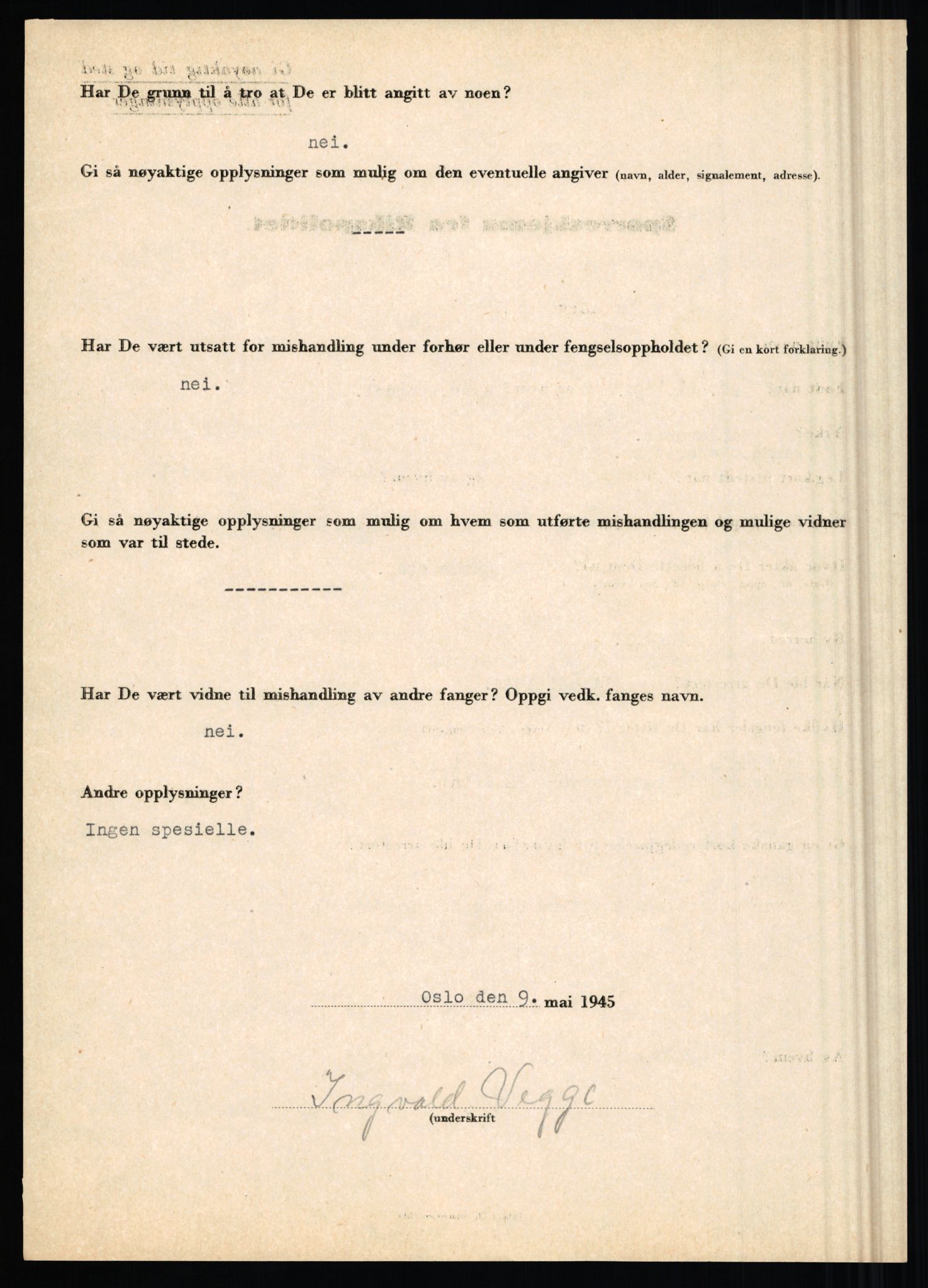 Rikspolitisjefen, AV/RA-S-1560/L/L0017: Tidemann, Hermann G. - Veum, Tjostolv, 1940-1945, p. 1022