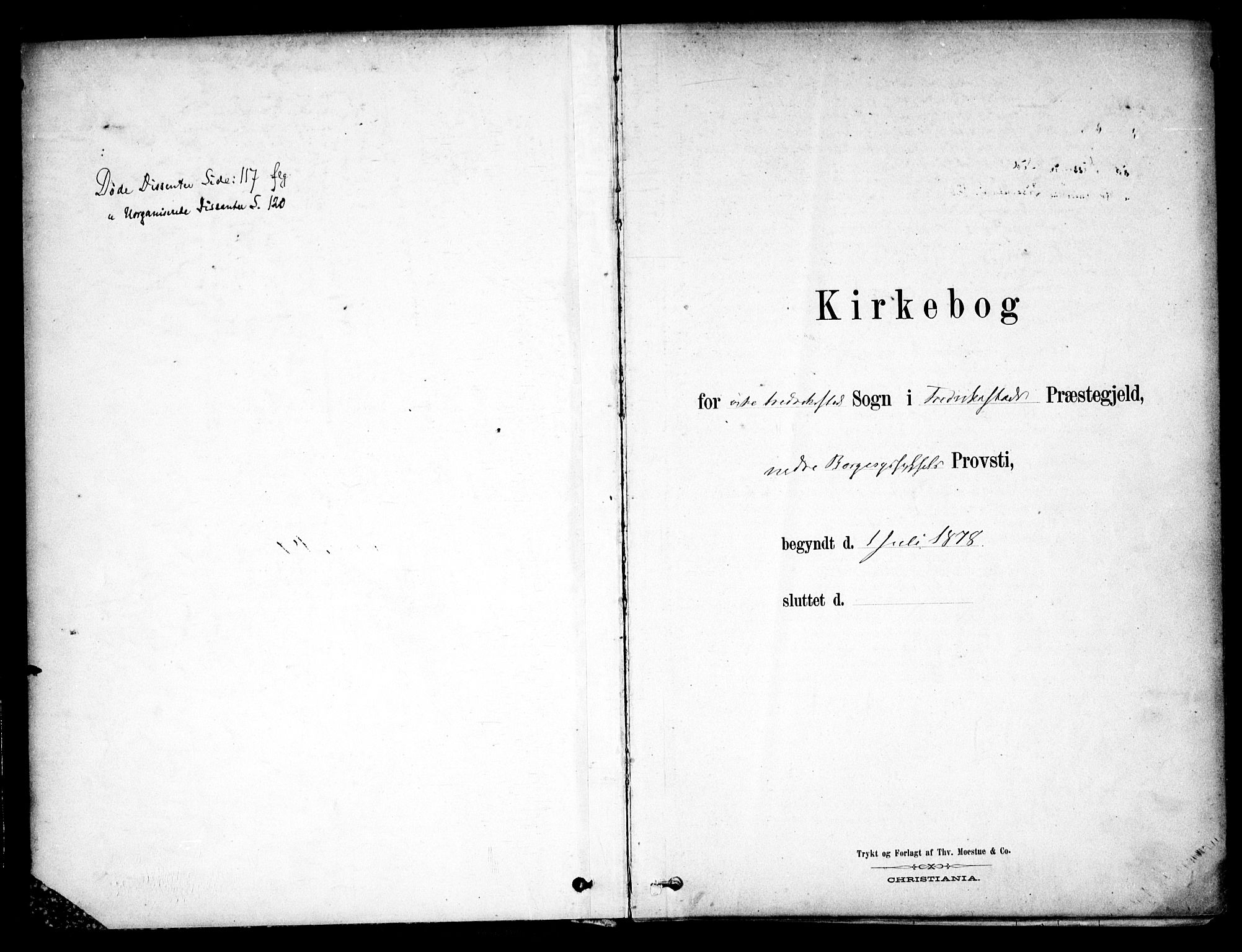 Østre Fredrikstad prestekontor Kirkebøker, AV/SAO-A-10907/F/Fa/L0001: Parish register (official) no. 1, 1878-1982