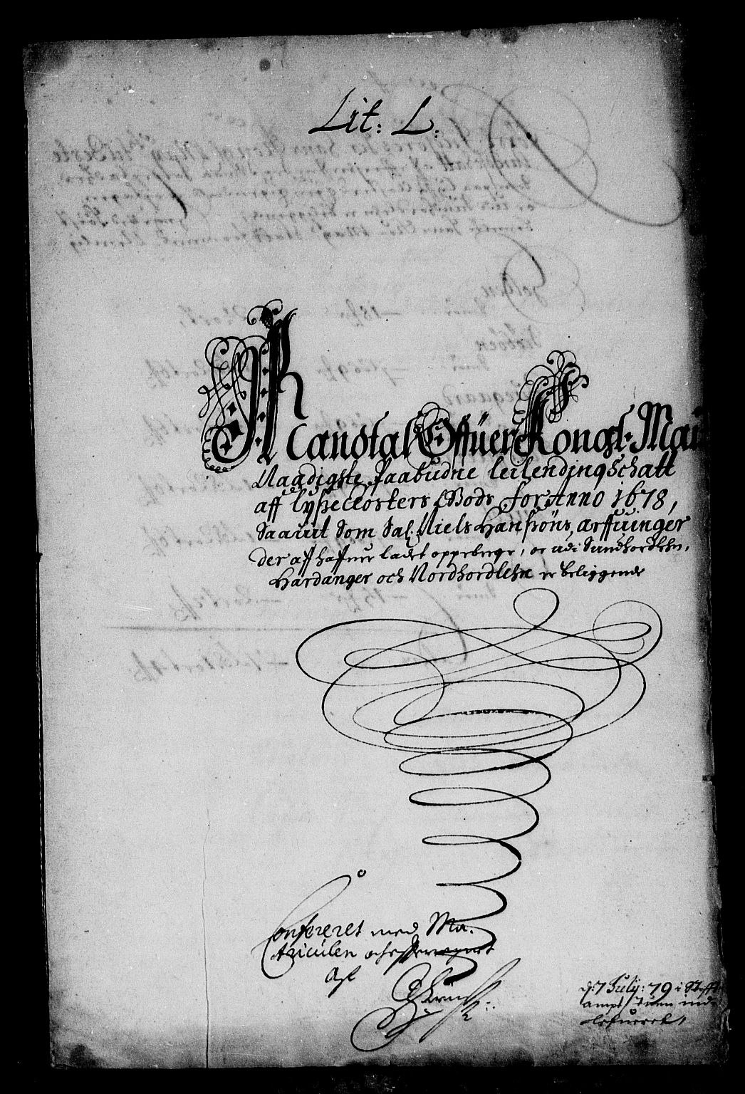 Rentekammeret inntil 1814, Reviderte regnskaper, Stiftamtstueregnskaper, Bergen stiftamt, RA/EA-6043/R/Rc/L0051: Bergen stiftamt, 1678