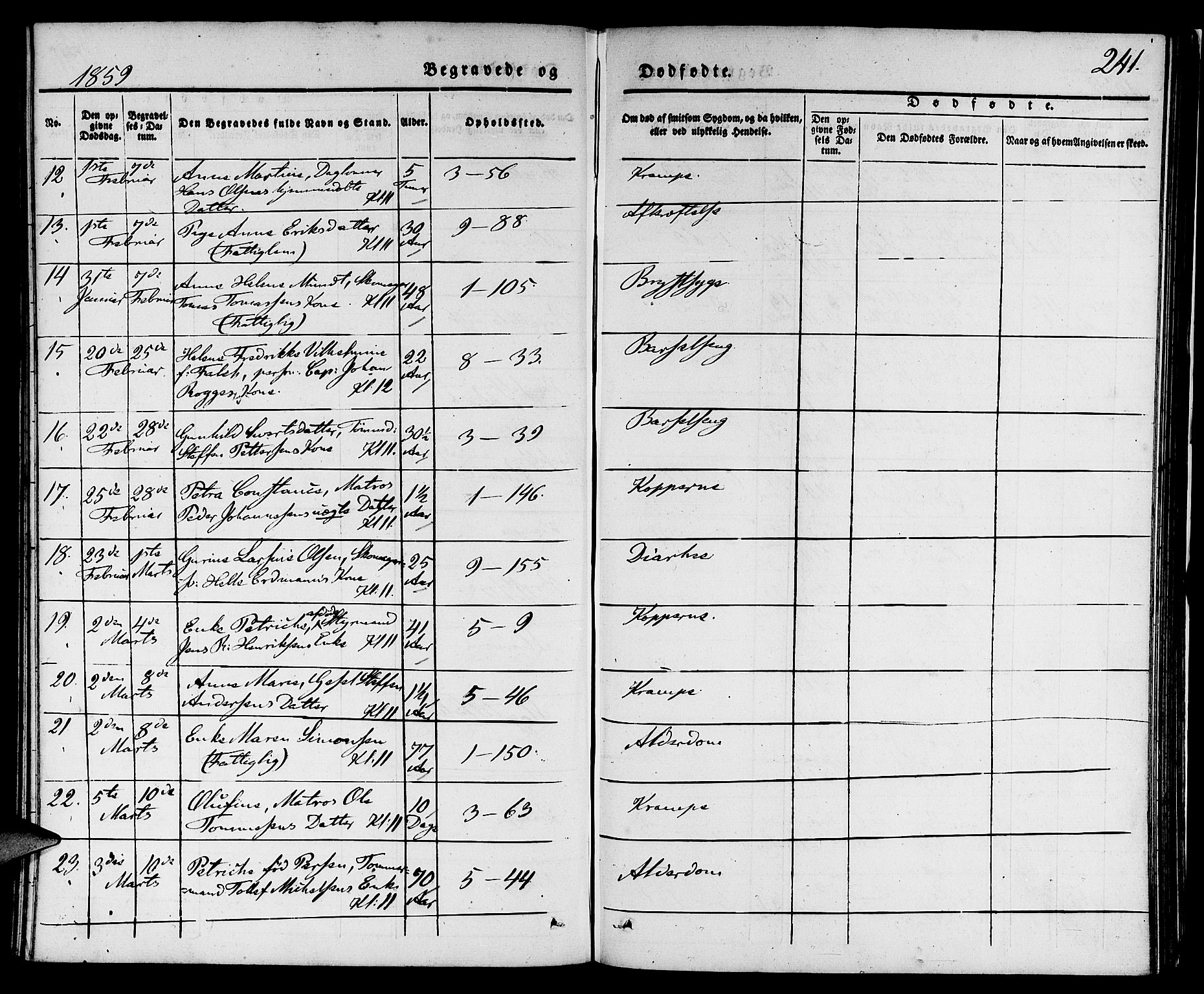 Nykirken Sokneprestembete, AV/SAB-A-77101/H/Hab: Parish register (copy) no. E 1, 1840-1866, p. 241