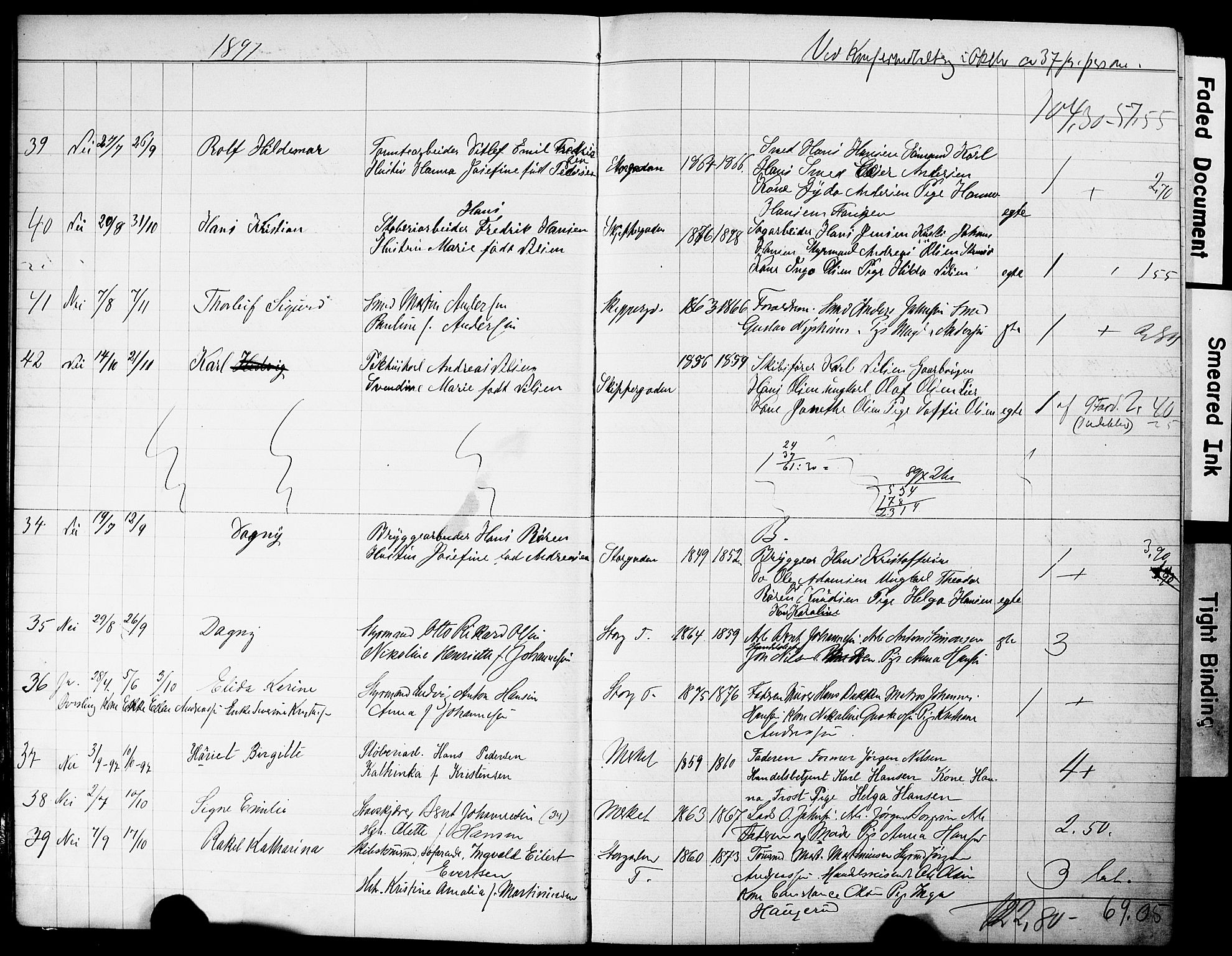 Strømsø kirkebøker, SAKO/A-246/Y/Yb/L0001: Parish register draft no. II 1, 1896-1904