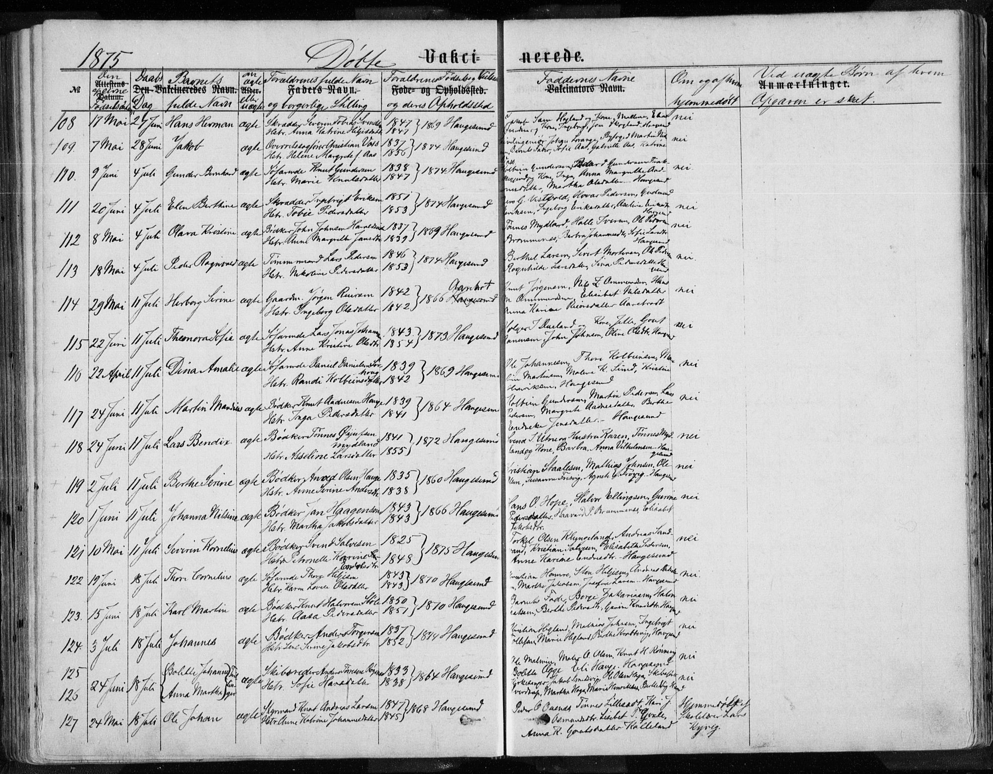 Torvastad sokneprestkontor, AV/SAST-A -101857/H/Ha/Haa/L0013: Parish register (official) no. A 12.2, 1867-1877