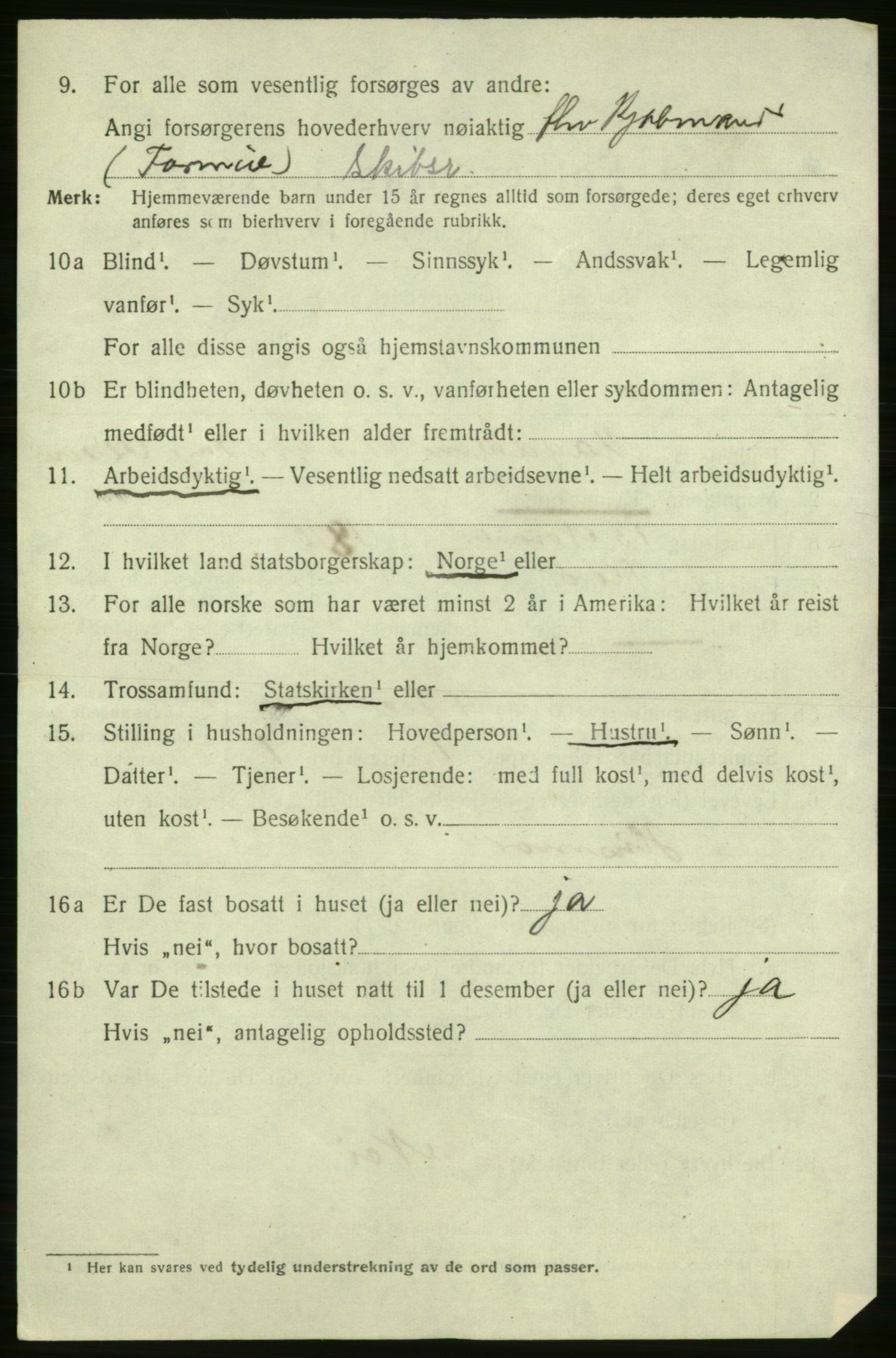 SAB, 1920 census for Florø, 1920, p. 3053