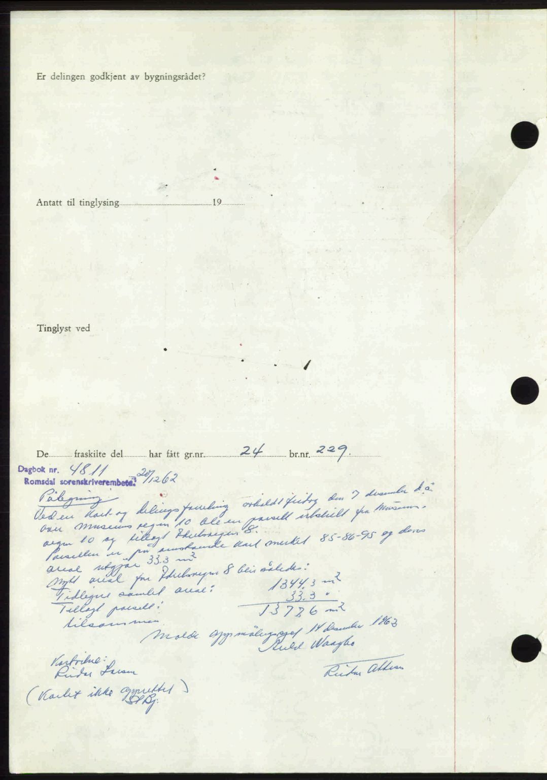 Romsdal sorenskriveri, AV/SAT-A-4149/1/2/2C: Mortgage book no. A30, 1949-1949, Diary no: : 1919/1949