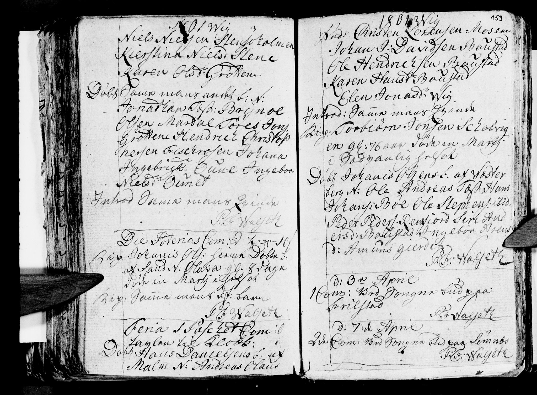 Ministerialprotokoller, klokkerbøker og fødselsregistre - Nordland, AV/SAT-A-1459/812/L0184: Parish register (copy) no. 812C02, 1793-1809, p. 153