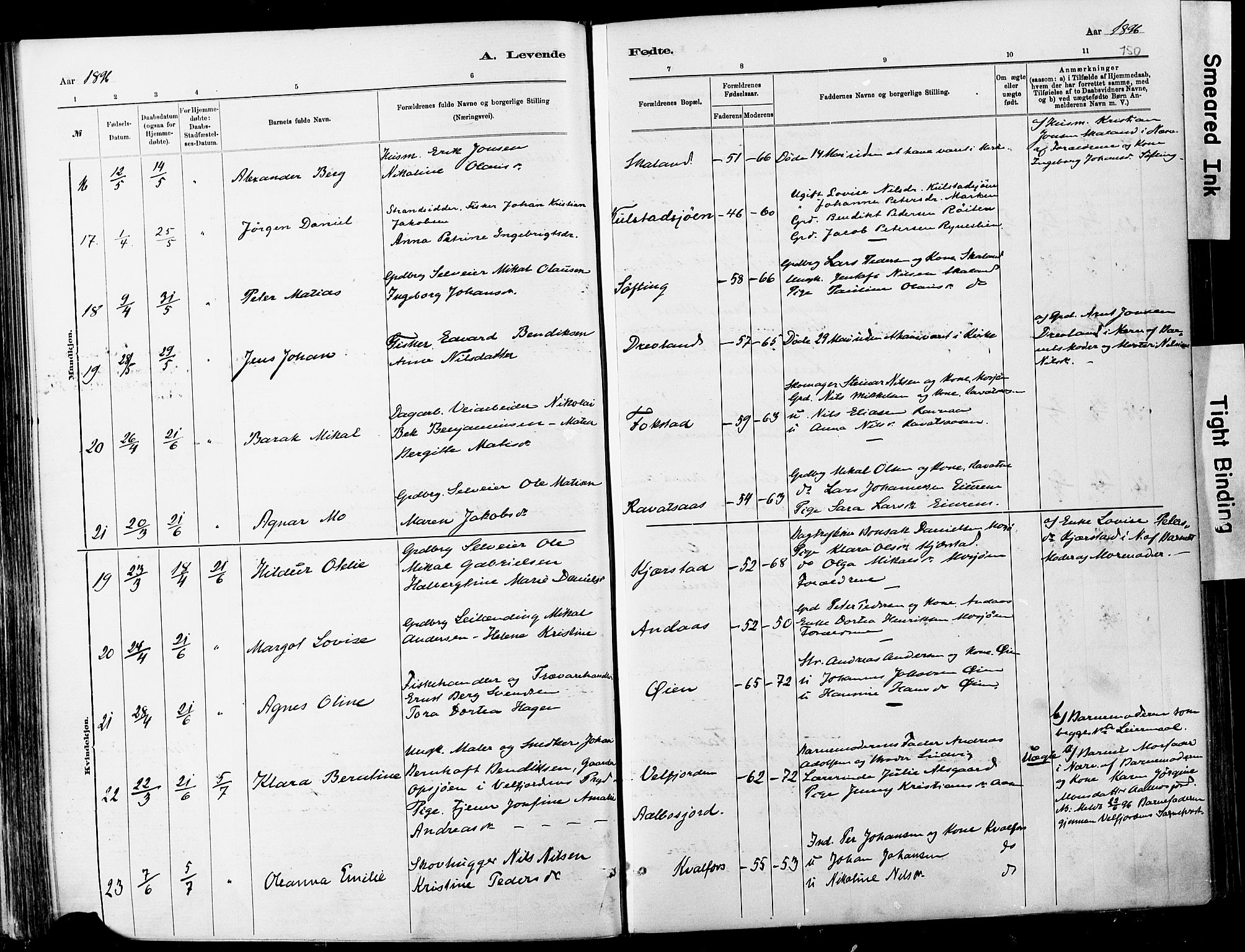 Ministerialprotokoller, klokkerbøker og fødselsregistre - Nordland, AV/SAT-A-1459/820/L0295: Parish register (official) no. 820A16, 1880-1896, p. 150