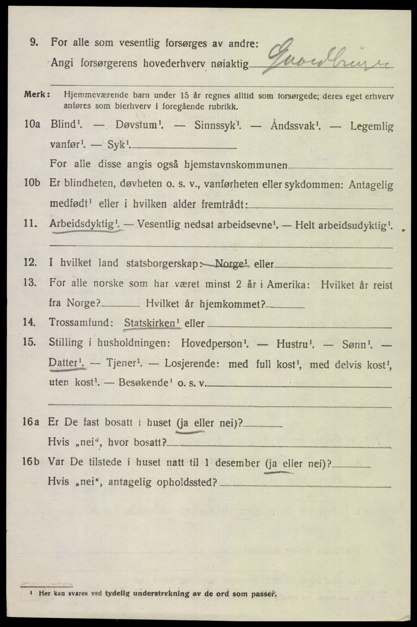 SAK, 1920 census for Spangereid, 1920, p. 1428