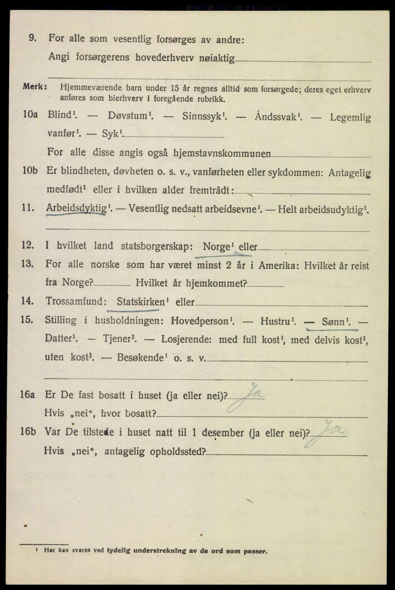 SAH, 1920 census for Fåberg, 1920, p. 5905