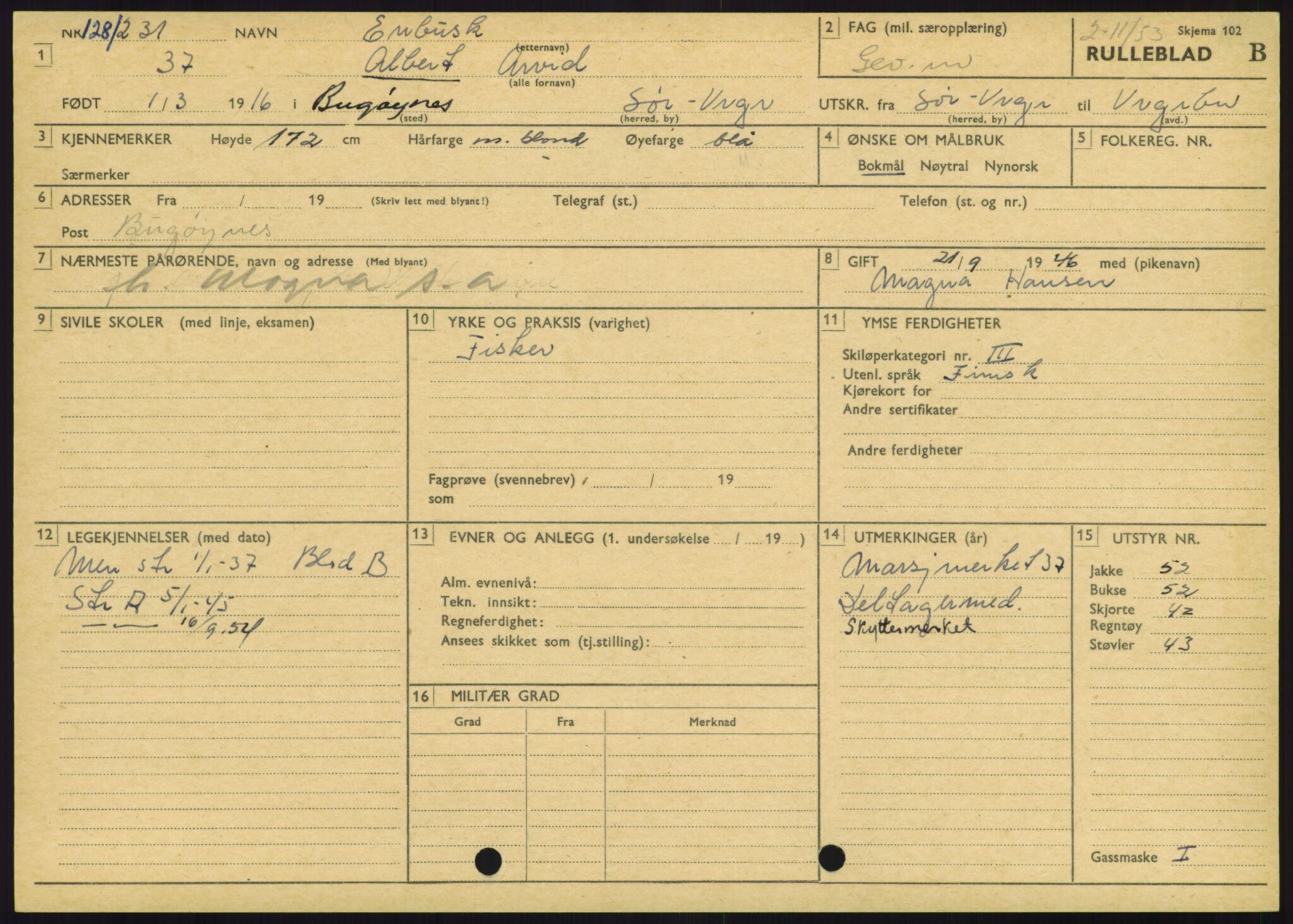 Forsvaret, Varanger bataljon, AV/RA-RAFA-2258/1/D/L0445: Rulleblad for menige født 1915-1916, 1915-1916, p. 344