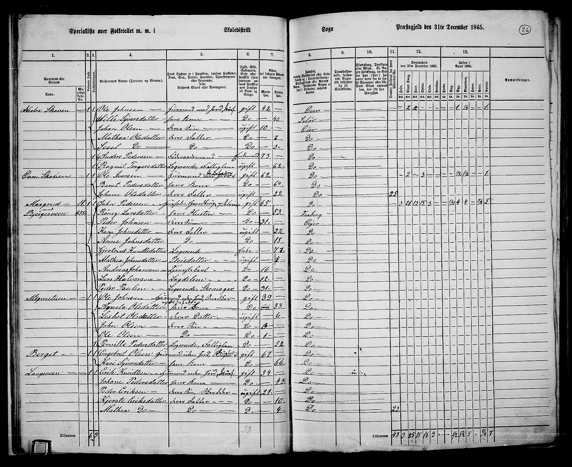 RA, 1865 census for Øyer, 1865, p. 23