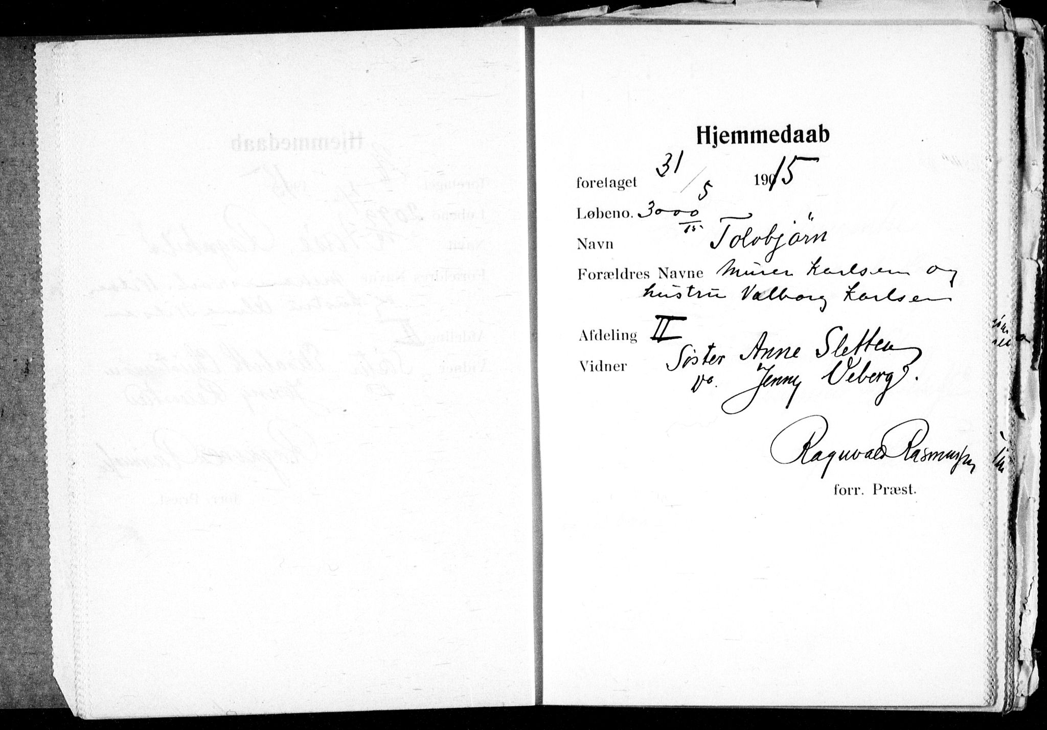 Ullevål sykehus prestekontor Kirkebøker, AV/SAO-A-10542a/K/Ka/L0003: Baptism register no. 3, 1914-1921
