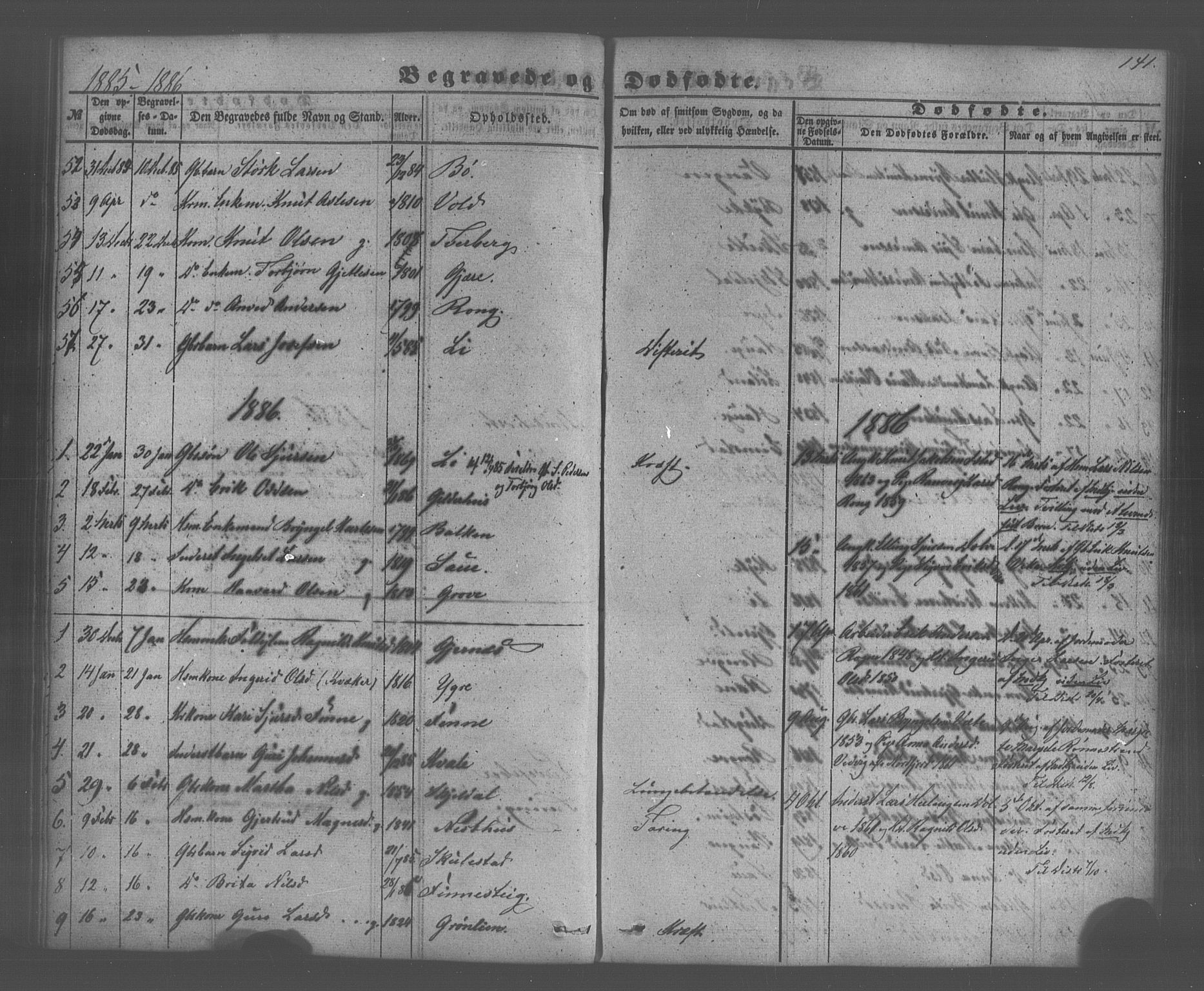 Voss sokneprestembete, SAB/A-79001/H/Haa: Parish register (official) no. A 20, 1855-1886, p. 141