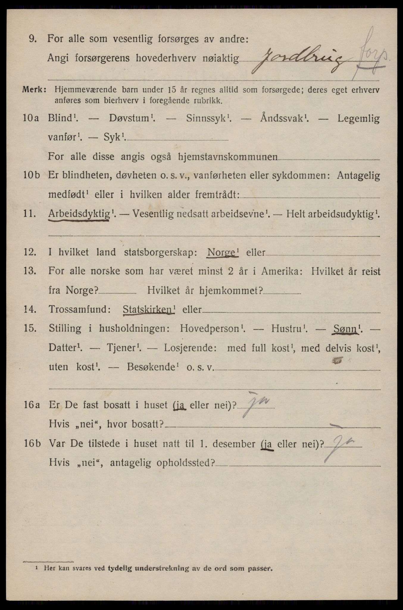 SAST, 1920 census for Erfjord, 1920, p. 960