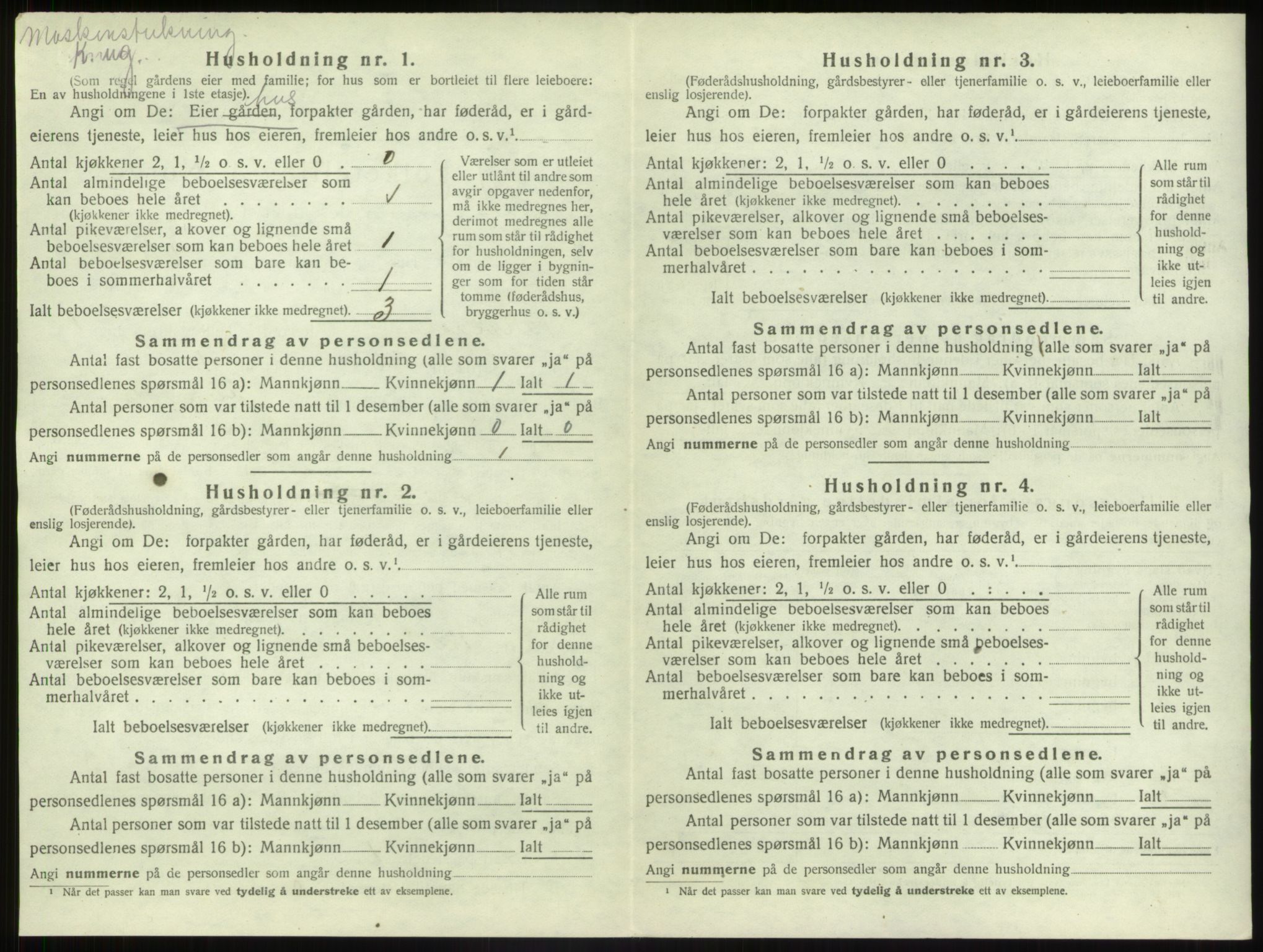 SAB, 1920 census for Naustdal, 1920, p. 14