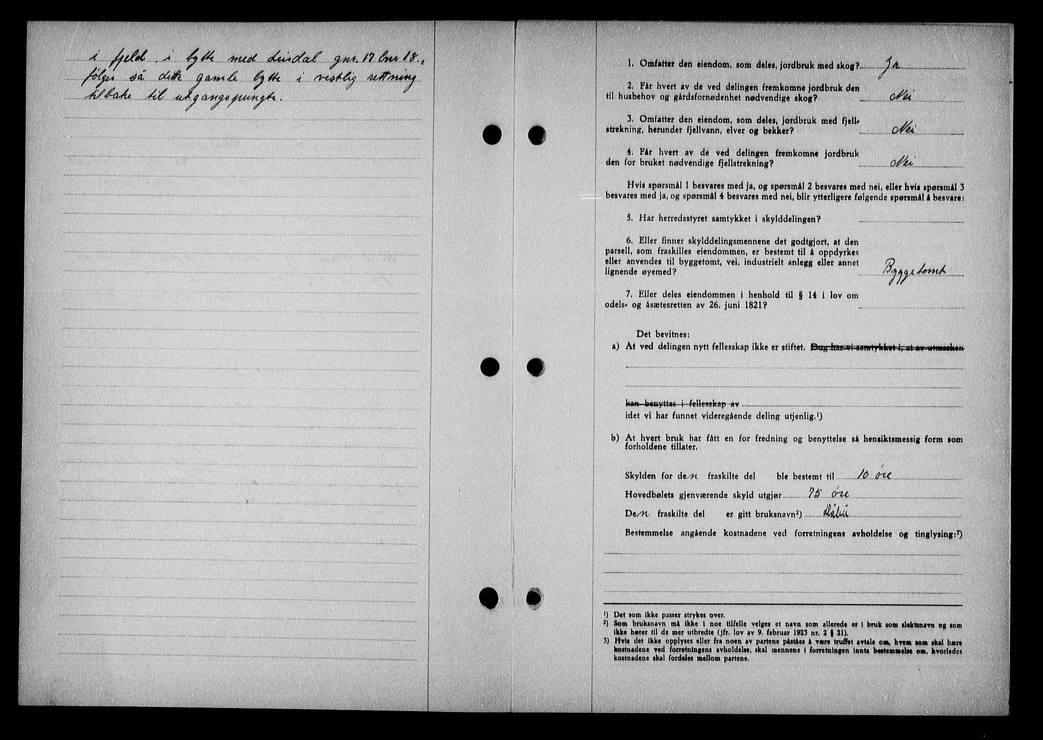 Nedenes sorenskriveri, AV/SAK-1221-0006/G/Gb/Gba/L0050: Mortgage book no. A-IV, 1942-1943, Diary no: : 1210/1942