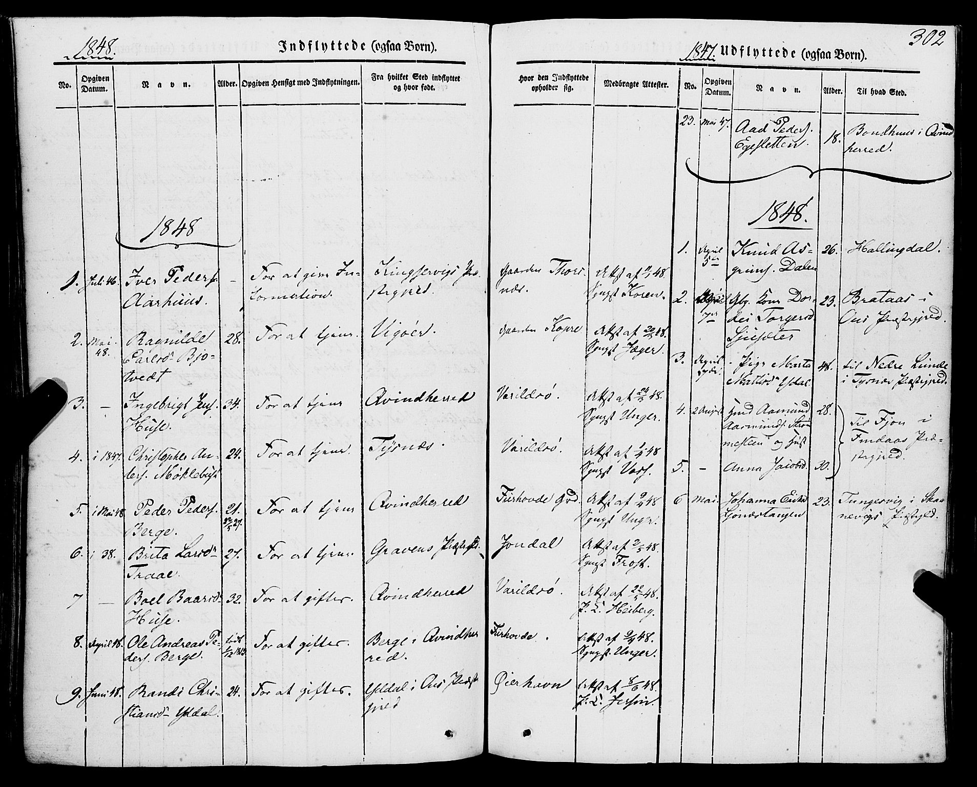 Strandebarm sokneprestembete, SAB/A-78401/H/Haa: Parish register (official) no. A 7, 1844-1872, p. 302