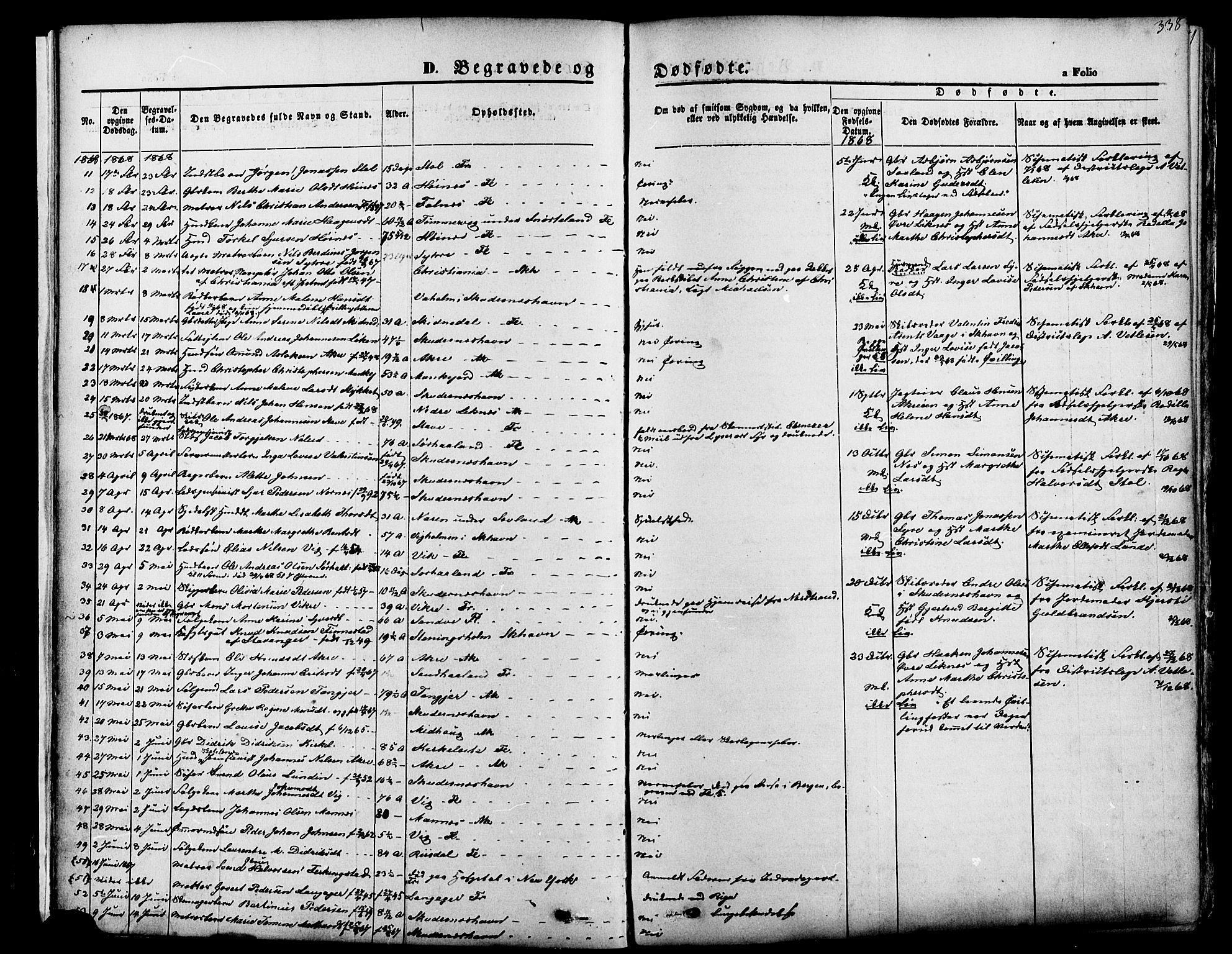 Skudenes sokneprestkontor, SAST/A -101849/H/Ha/Haa/L0006: Parish register (official) no. A 4, 1864-1881, p. 338