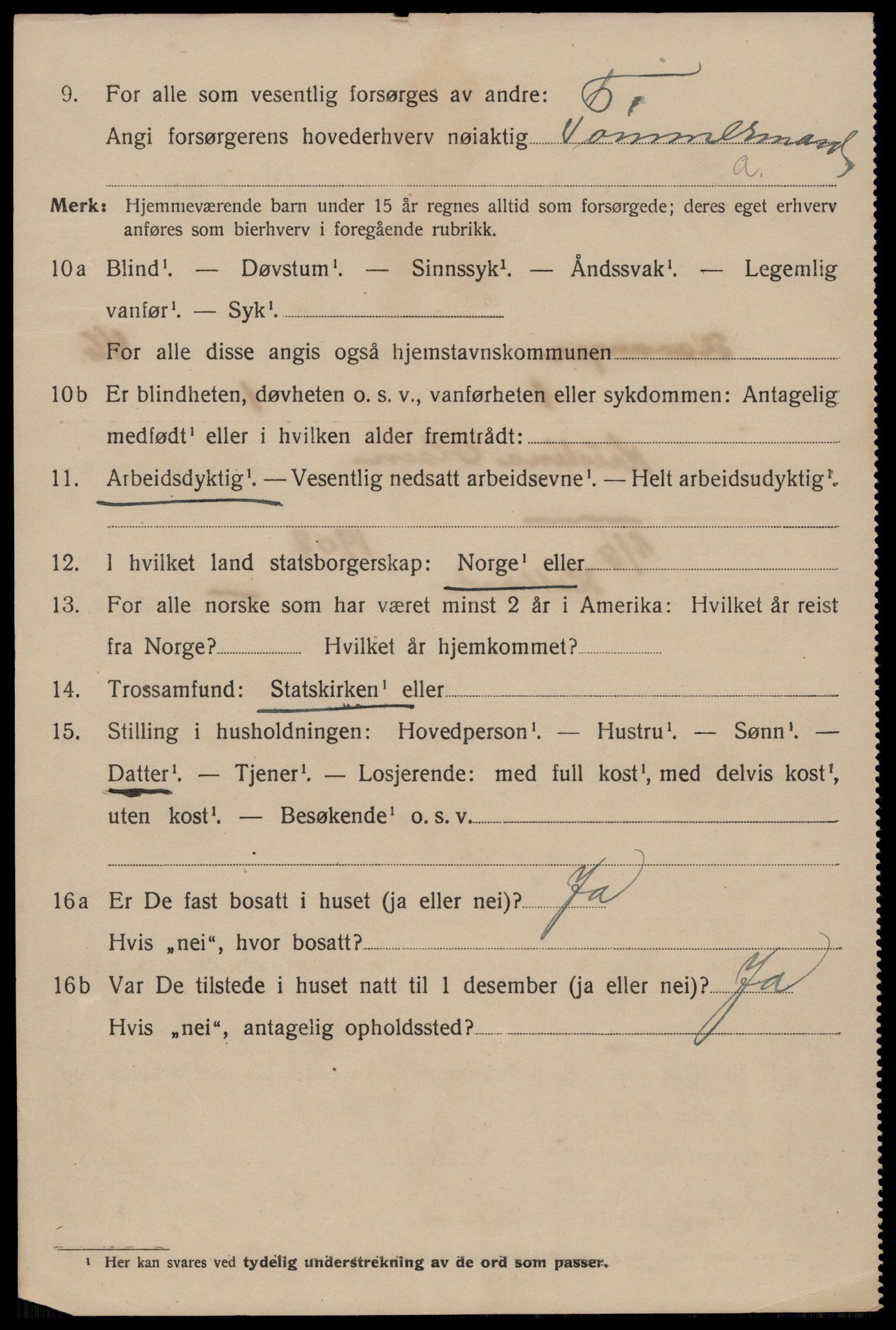 SAST, 1920 census for Stavanger, 1920, p. 112301