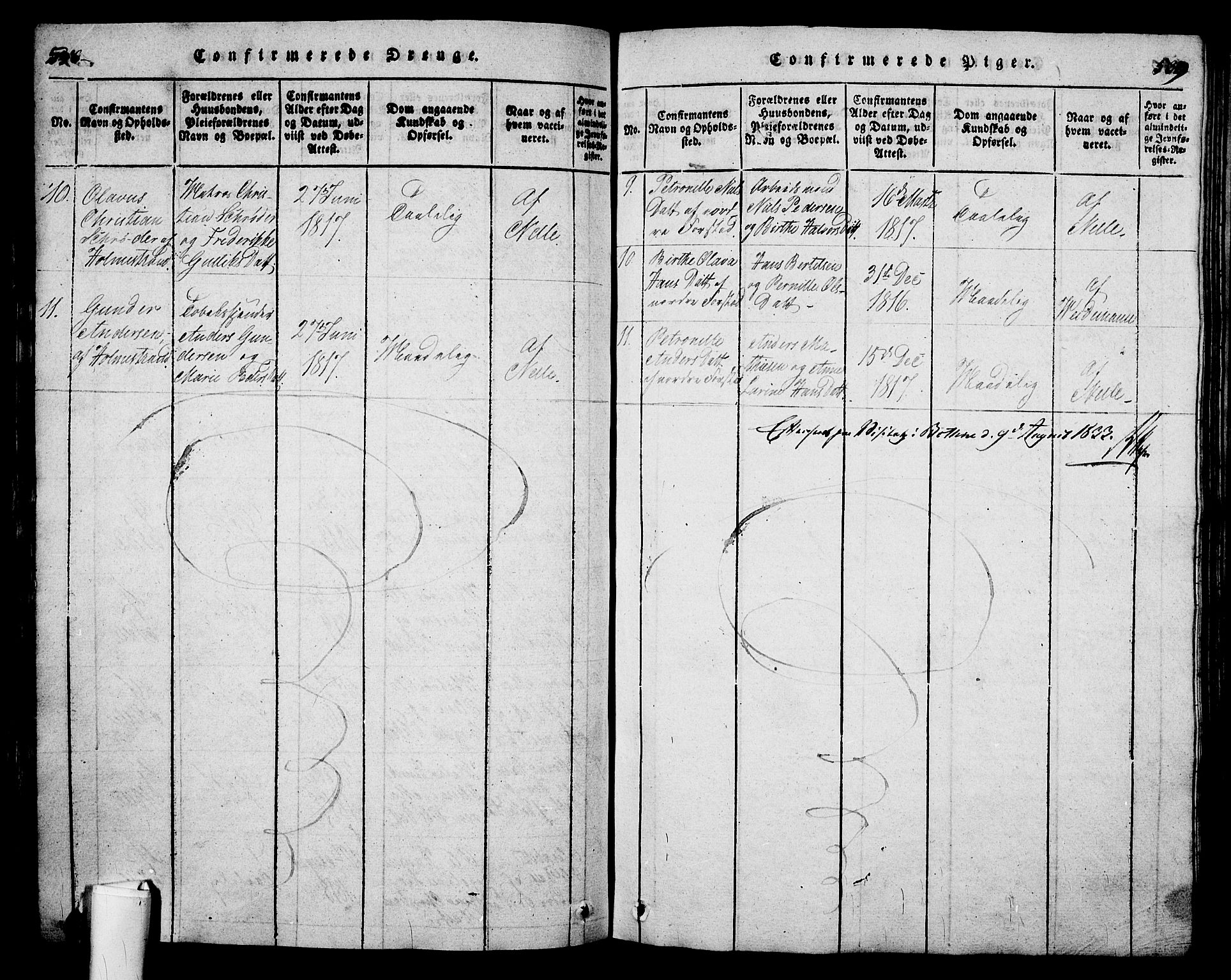 Holmestrand kirkebøker, SAKO/A-346/G/Ga/L0001: Parish register (copy) no. 1, 1814-1848, p. 538-539