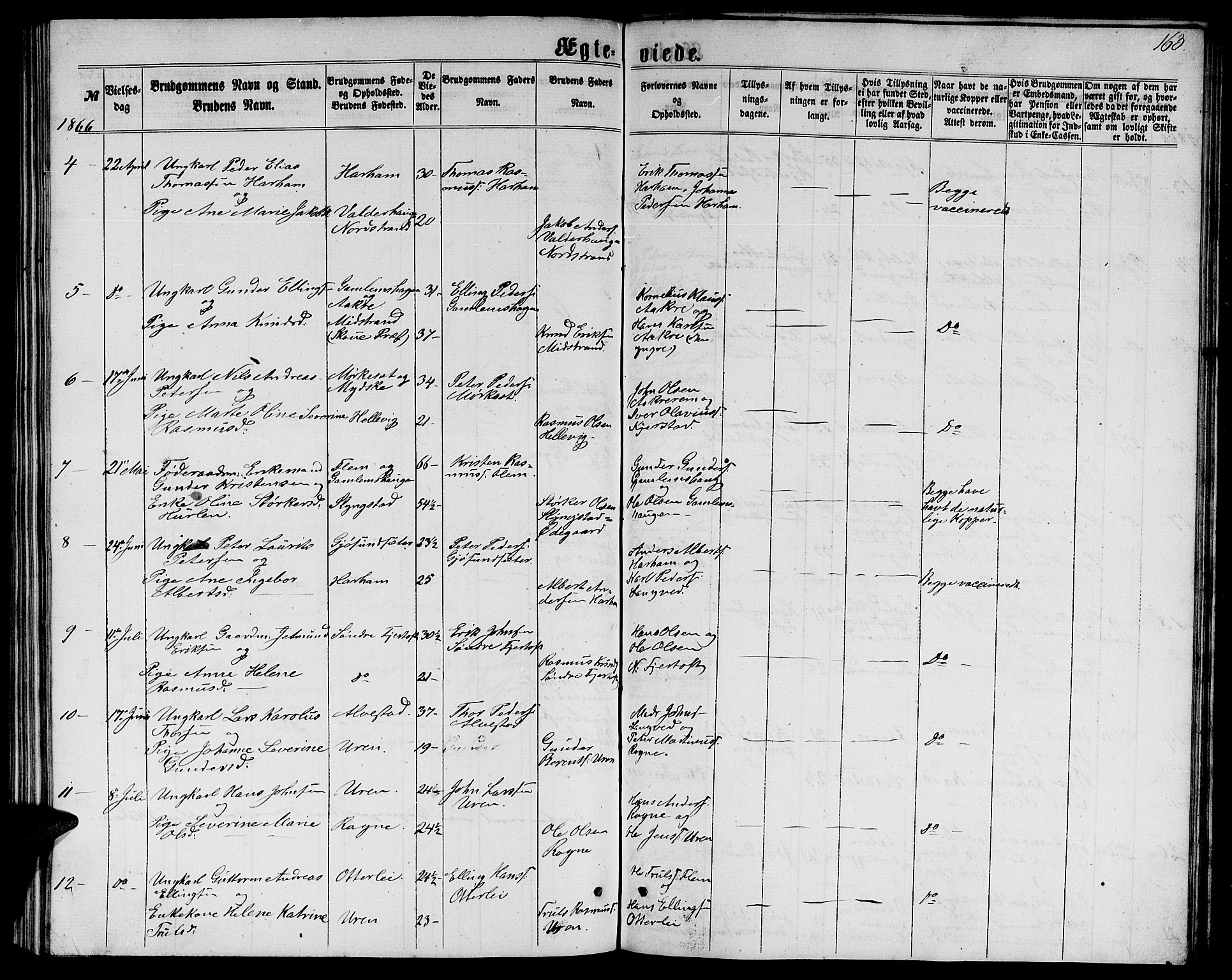 Ministerialprotokoller, klokkerbøker og fødselsregistre - Møre og Romsdal, SAT/A-1454/536/L0508: Parish register (copy) no. 536C03, 1860-1870, p. 163