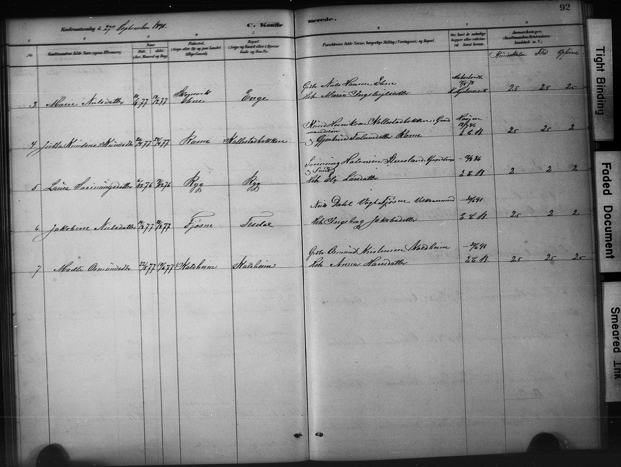 Etne sokneprestembete, SAB/A-75001/H/Hab: Parish register (copy) no. A 5, 1879-1896, p. 92