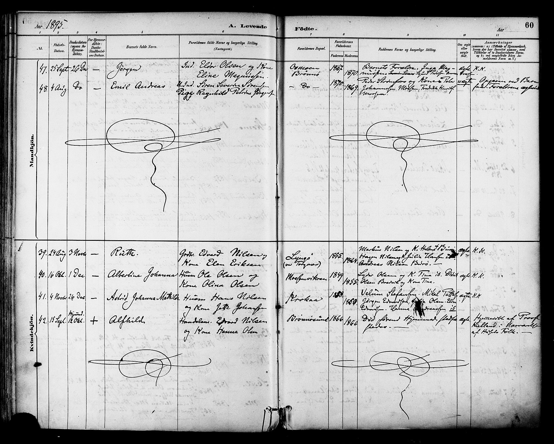 Ministerialprotokoller, klokkerbøker og fødselsregistre - Nordland, AV/SAT-A-1459/813/L0200: Parish register (official) no. 813A10, 1886-1900, p. 60