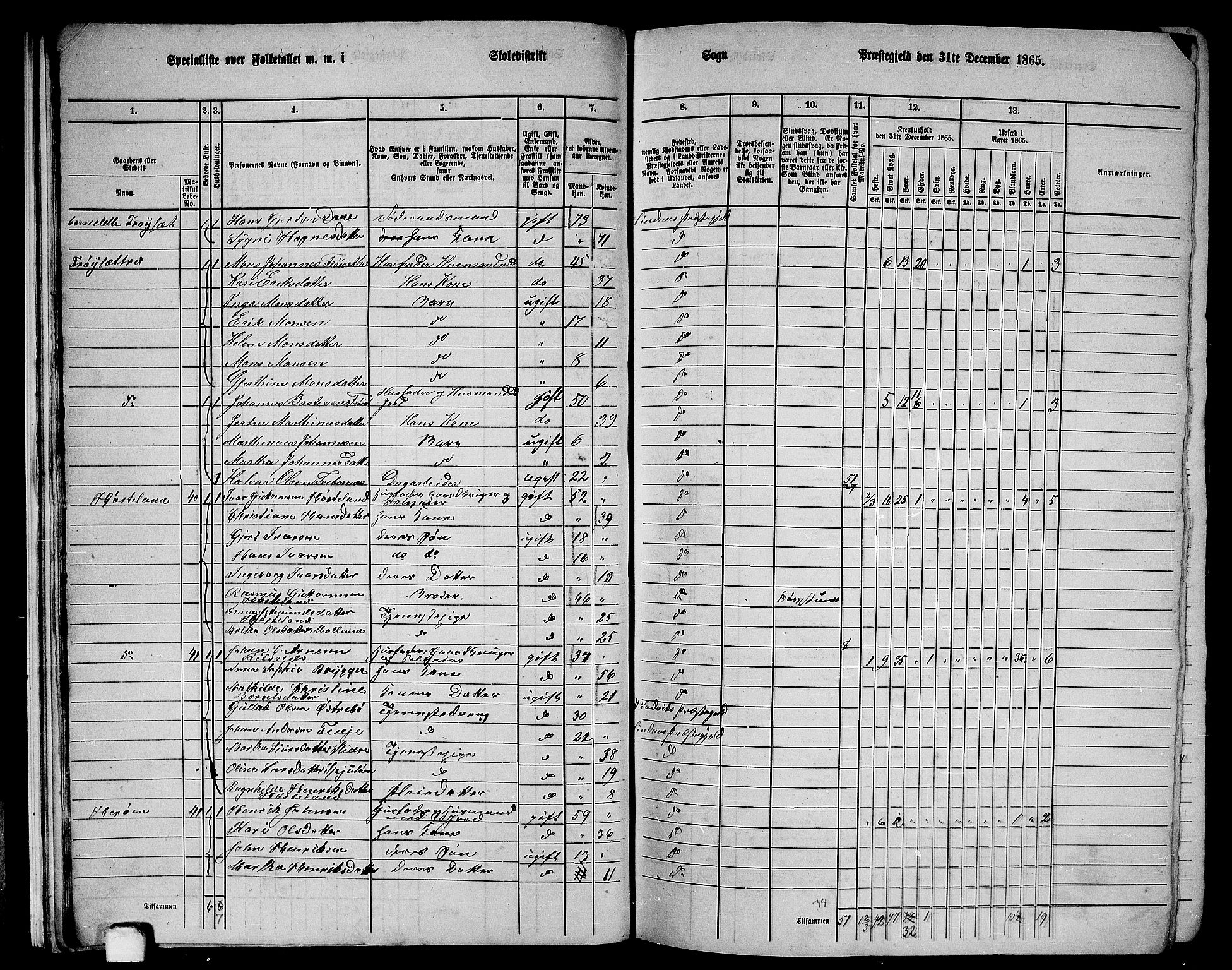 RA, 1865 census for Lindås, 1865, p. 24