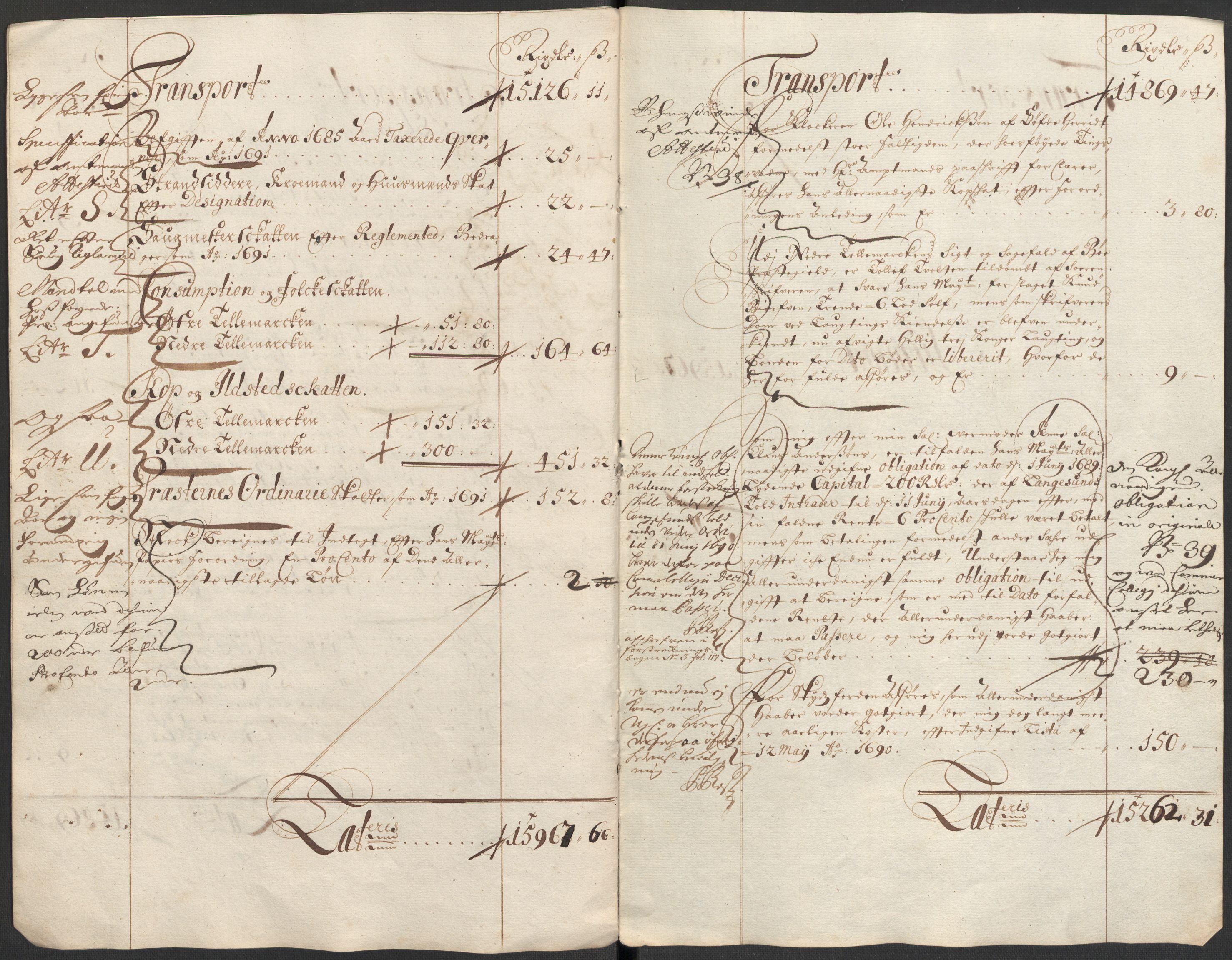 Rentekammeret inntil 1814, Reviderte regnskaper, Fogderegnskap, RA/EA-4092/R35/L2089: Fogderegnskap Øvre og Nedre Telemark, 1690-1692, p. 16