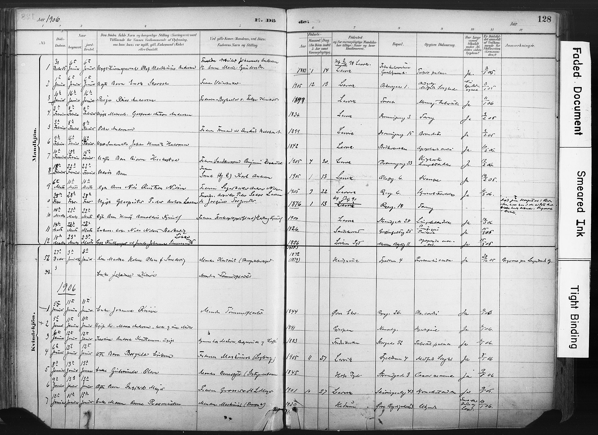 Larvik kirkebøker, AV/SAKO-A-352/F/Fa/L0010: Parish register (official) no. I 10, 1884-1910, p. 128