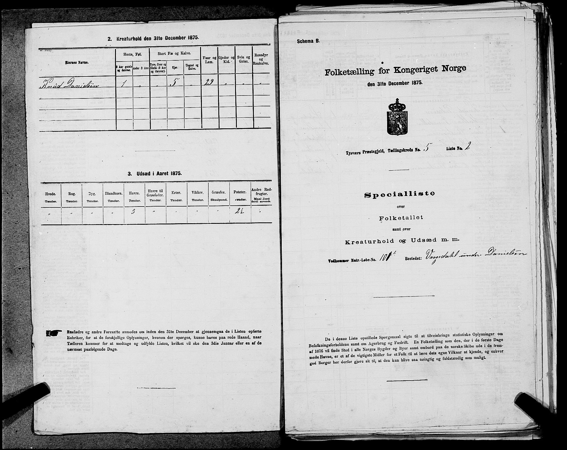 SAST, 1875 census for 1146P Tysvær, 1875, p. 532