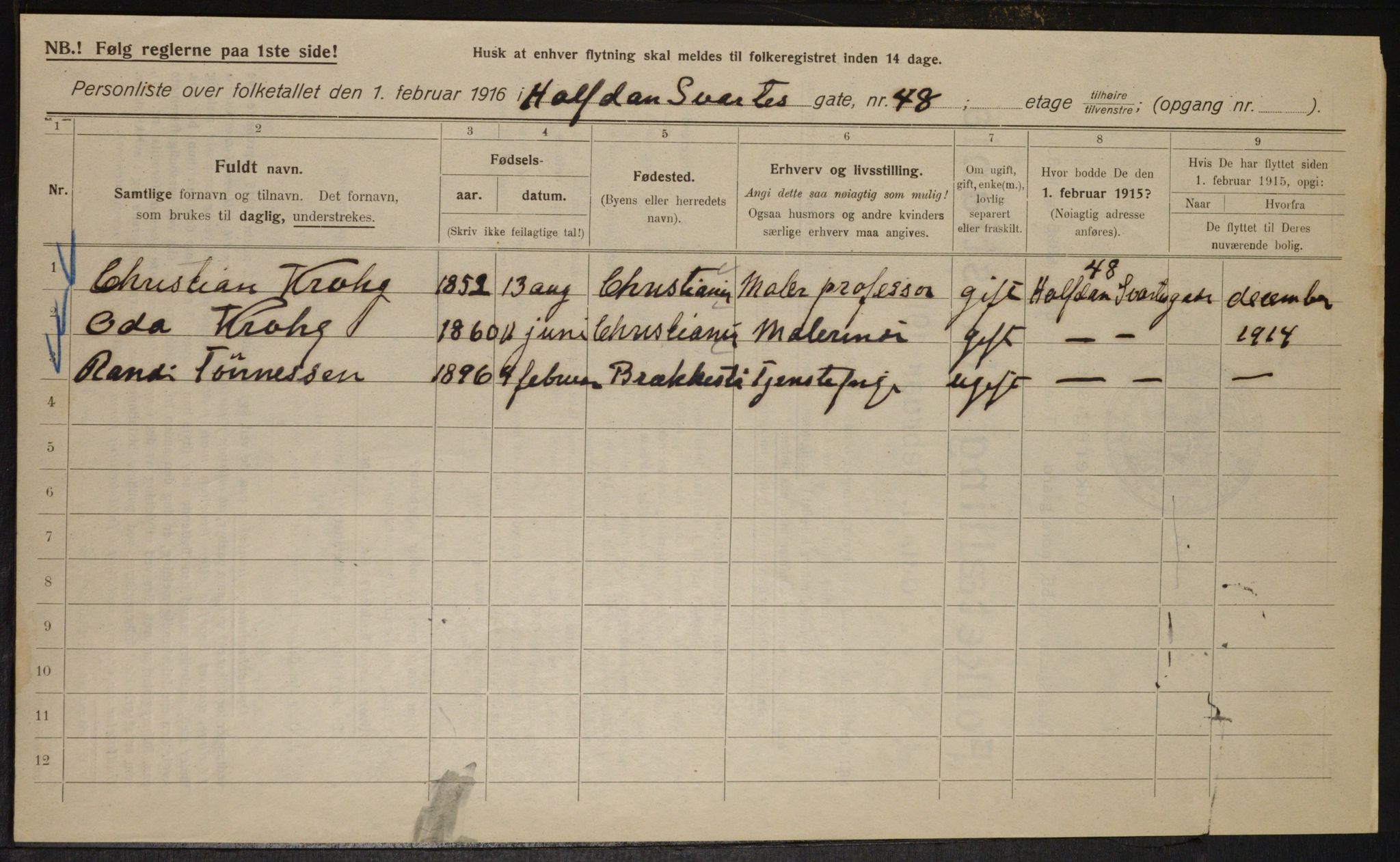 OBA, Municipal Census 1916 for Kristiania, 1916, p. 34793