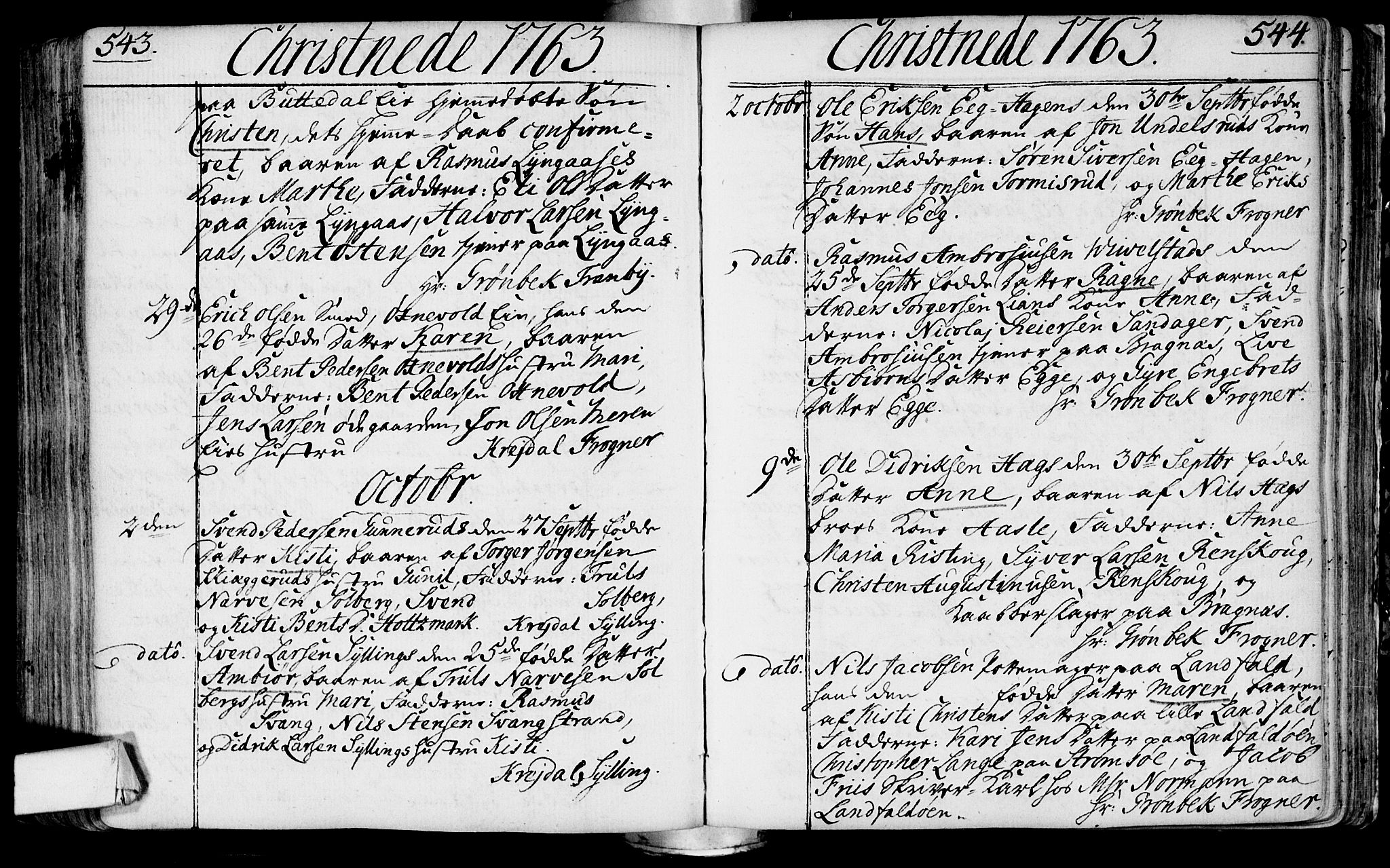 Lier kirkebøker, AV/SAKO-A-230/F/Fa/L0004: Parish register (official) no. I 4, 1749-1764, p. 543-544