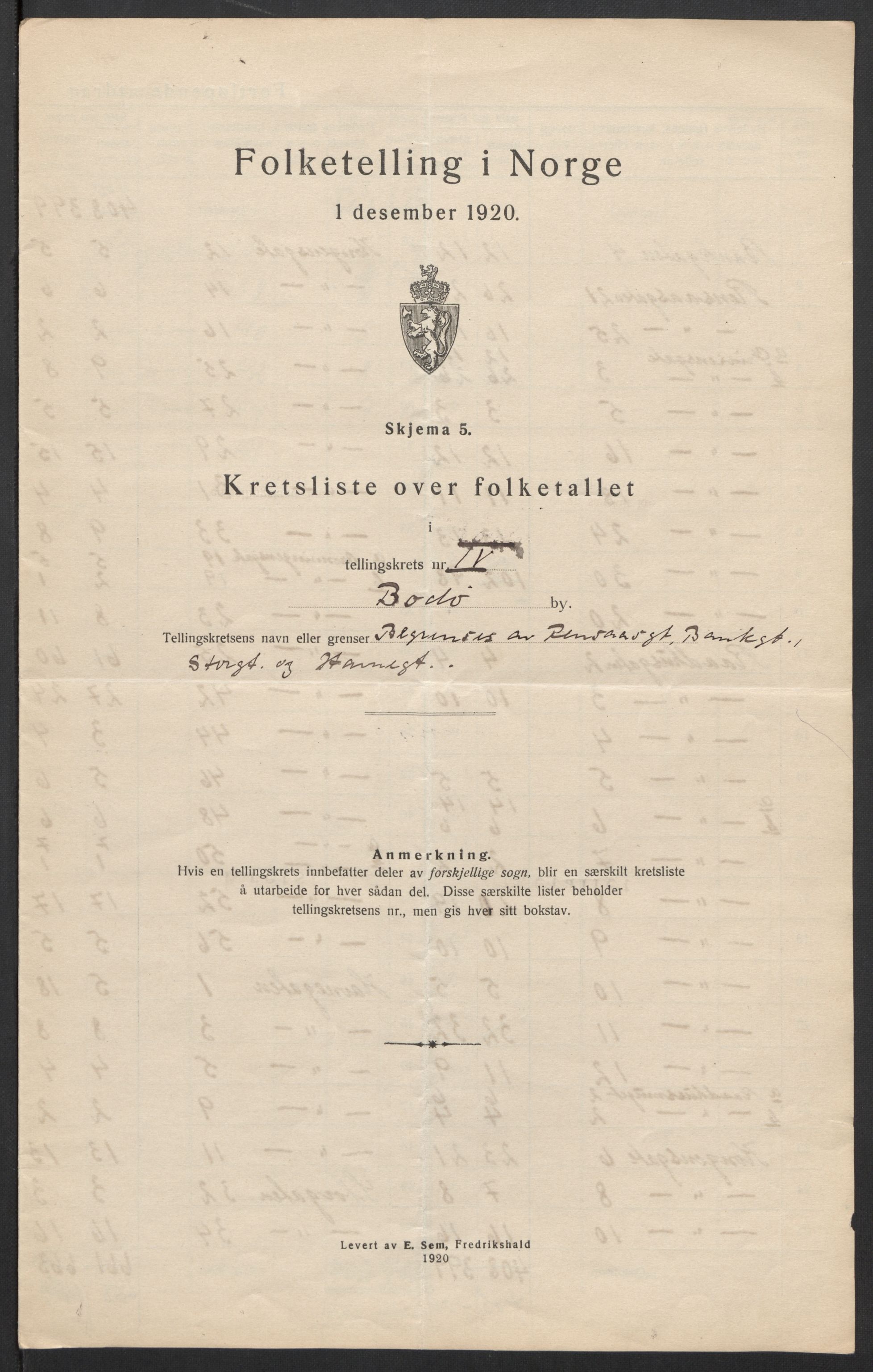 SAT, 1920 census for Bodø, 1920, p. 17