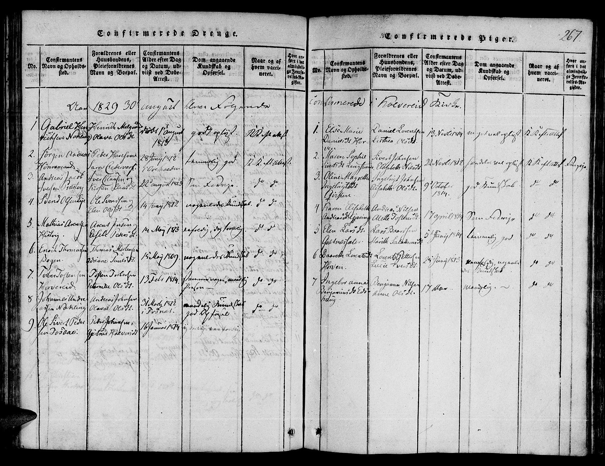 Ministerialprotokoller, klokkerbøker og fødselsregistre - Nord-Trøndelag, SAT/A-1458/780/L0636: Parish register (official) no. 780A03 /1, 1815-1830, p. 267