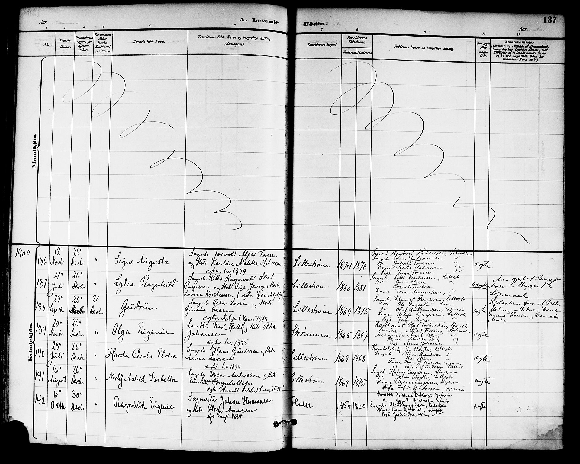 Skedsmo prestekontor Kirkebøker, SAO/A-10033a/F/Fa/L0014: Parish register (official) no. I 14, 1892-1901, p. 137
