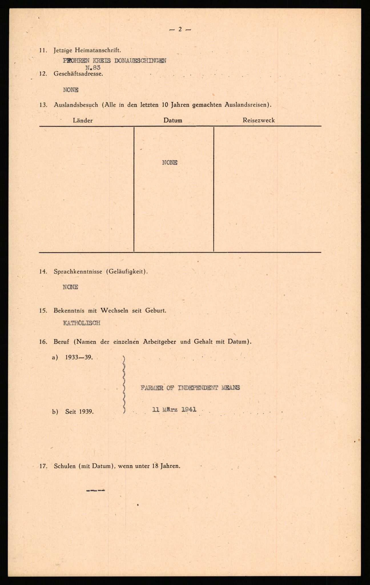 Forsvaret, Forsvarets overkommando II, AV/RA-RAFA-3915/D/Db/L0033: CI Questionaires. Tyske okkupasjonsstyrker i Norge. Tyskere., 1945-1946, p. 197