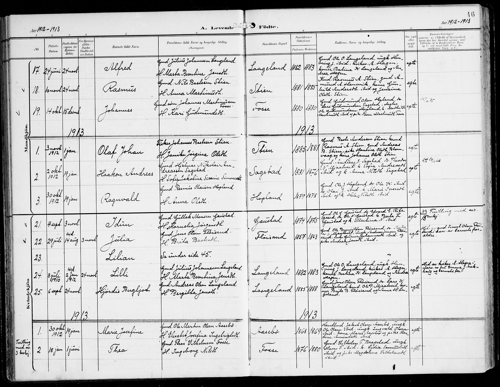 Alversund Sokneprestembete, SAB/A-73901/H/Ha/Haa/Haac/L0002: Parish register (official) no. C 2, 1901-1921, p. 46