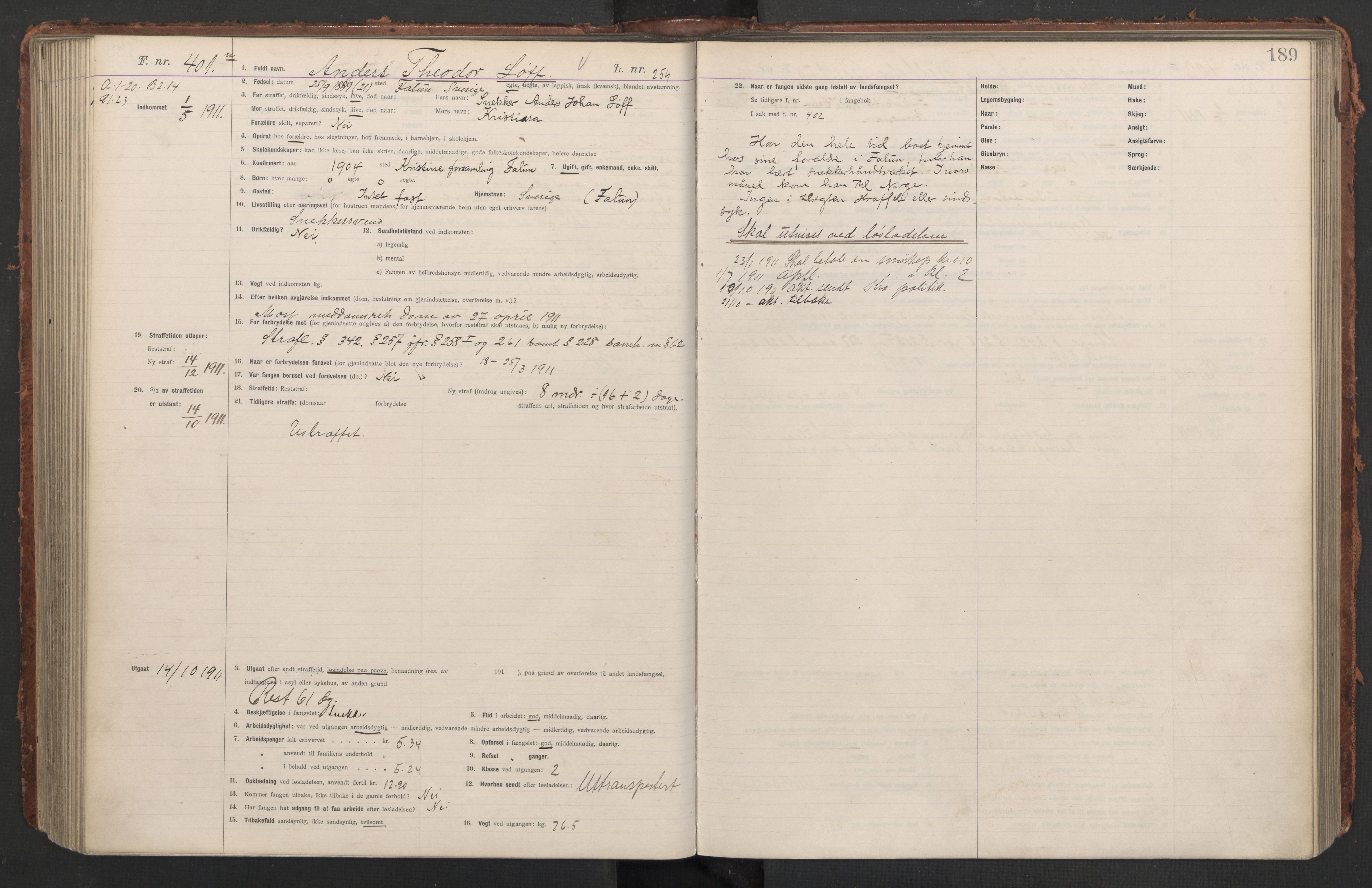 Botsfengslet, AV/RA-S-1539/D/Db/Dbb/L0044: 213n - 553n, 1910-1912, p. 189