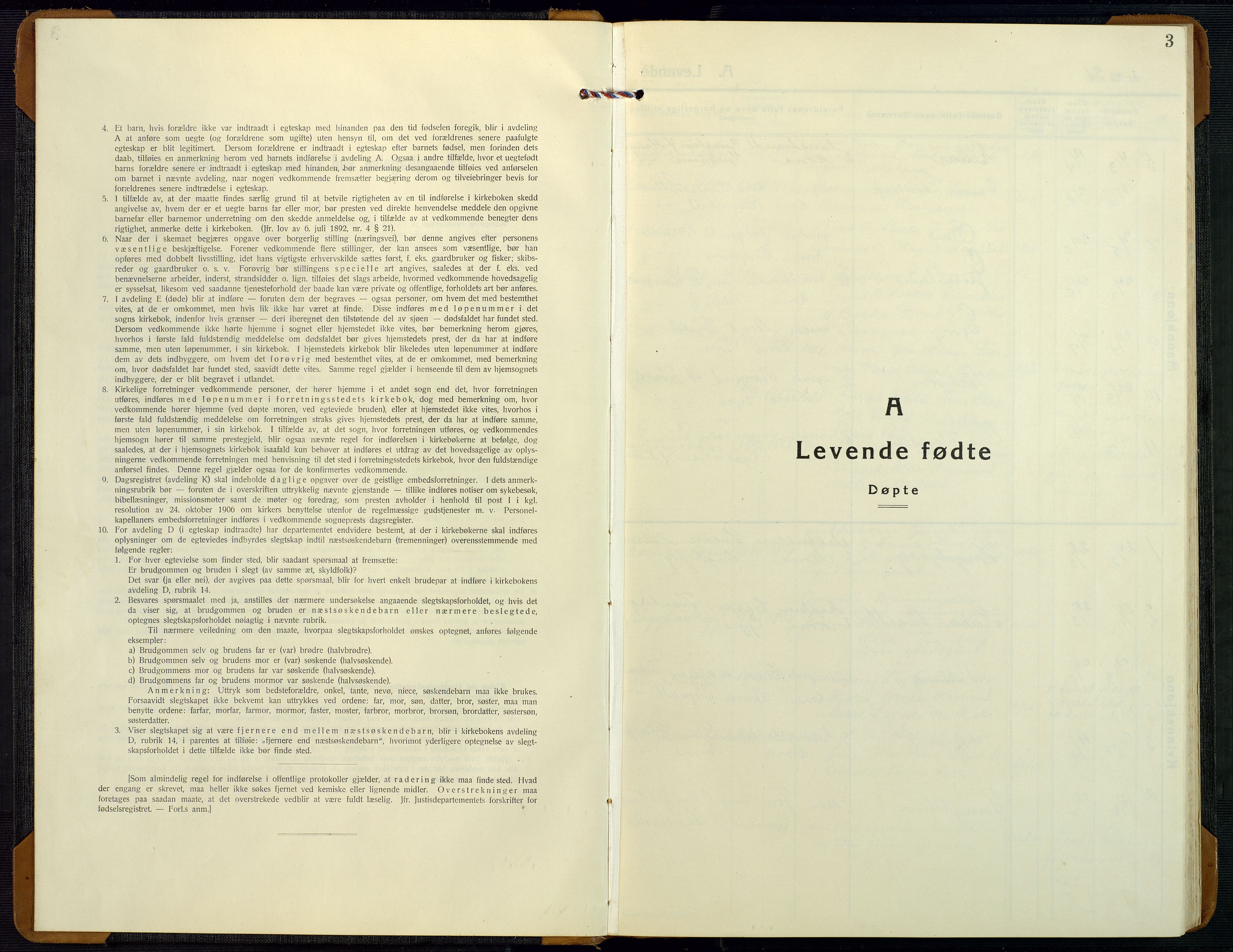 Bygland sokneprestkontor, SAK/1111-0006/F/Fb/Fbd/L0004: Parish register (copy) no. B 4, 1926-1971, p. 3