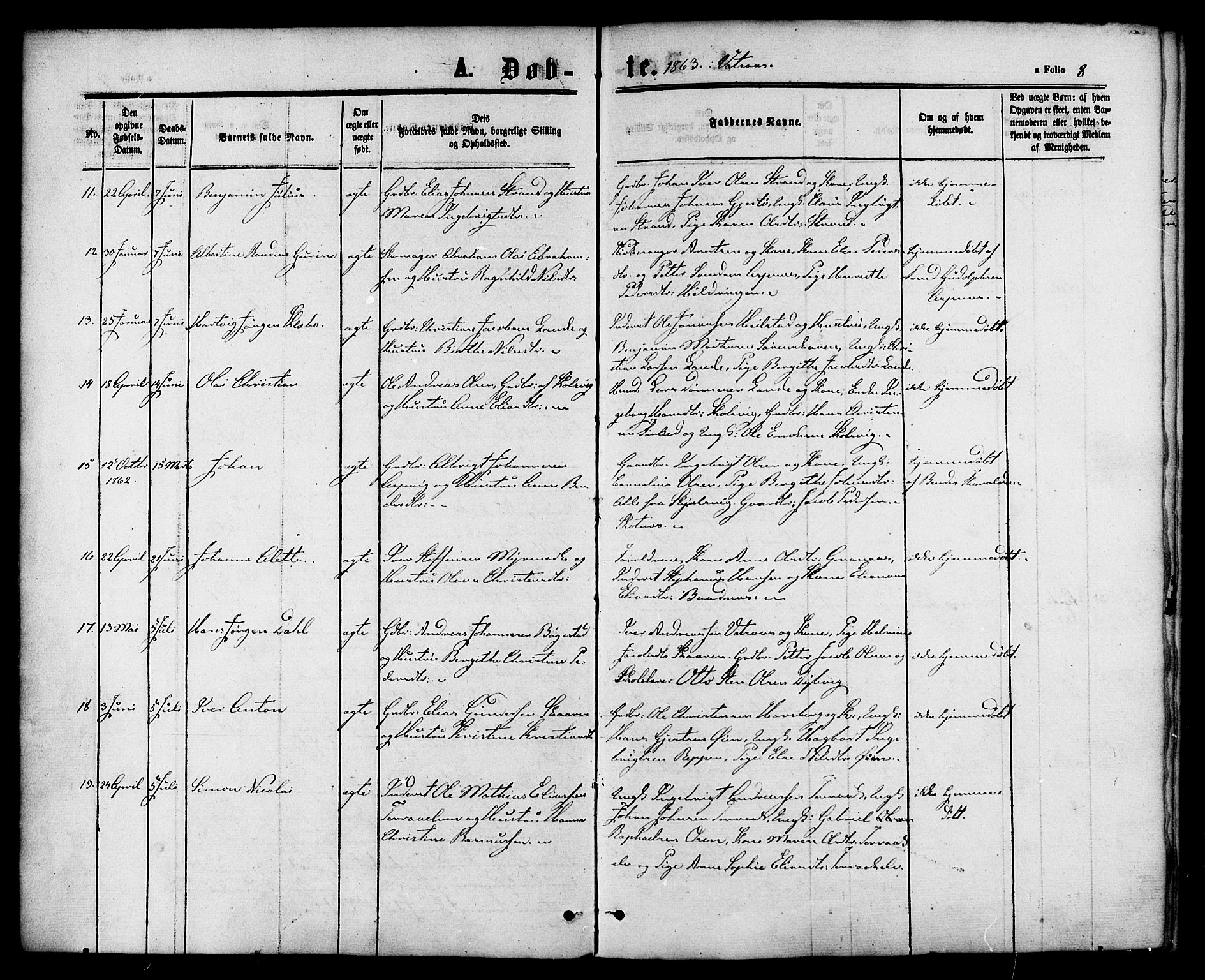 Ministerialprotokoller, klokkerbøker og fødselsregistre - Nordland, AV/SAT-A-1459/810/L0146: Parish register (official) no. 810A08 /1, 1862-1874, p. 8