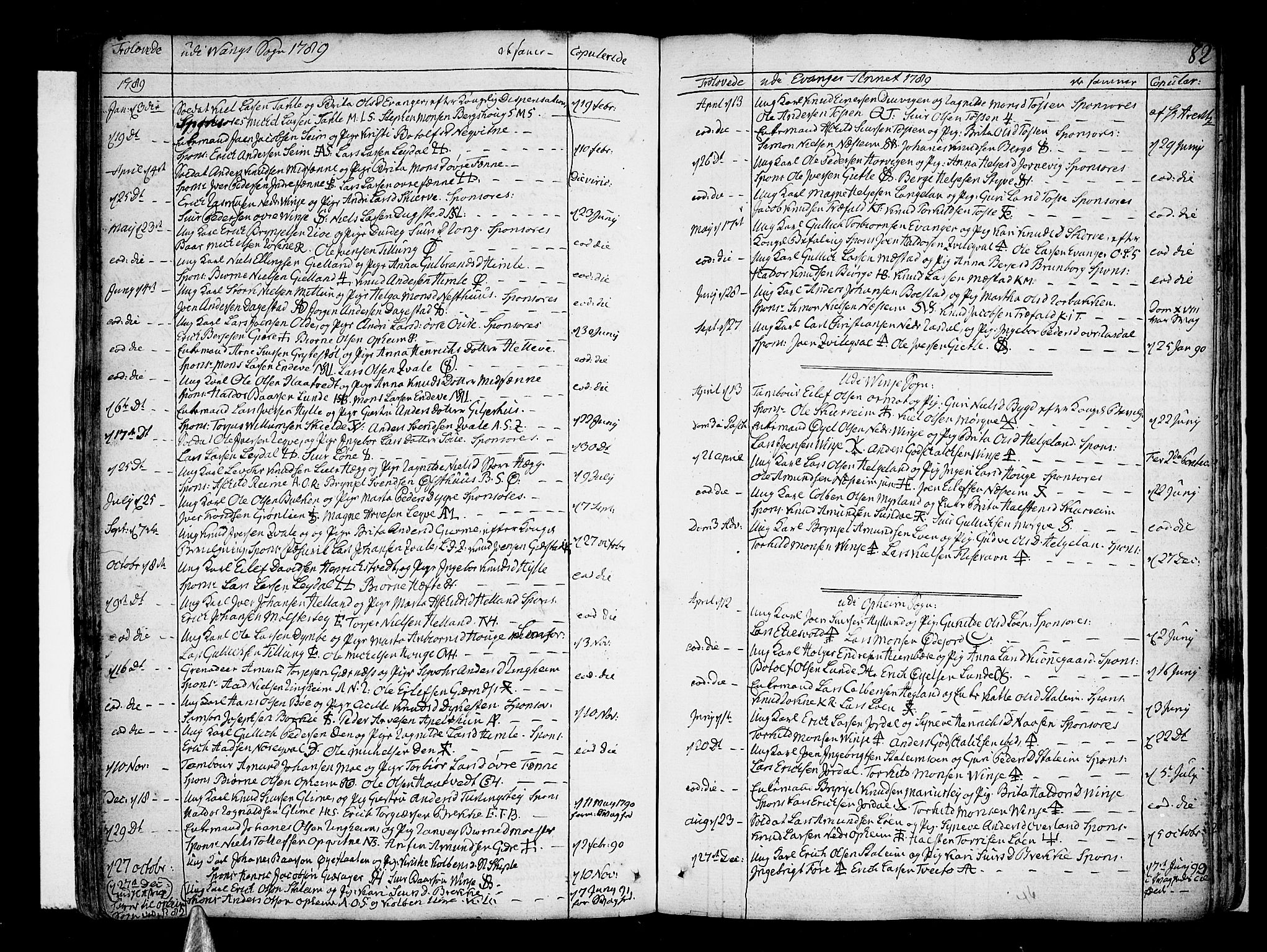 Voss sokneprestembete, AV/SAB-A-79001/H/Haa: Parish register (official) no. A 9, 1780-1810, p. 82