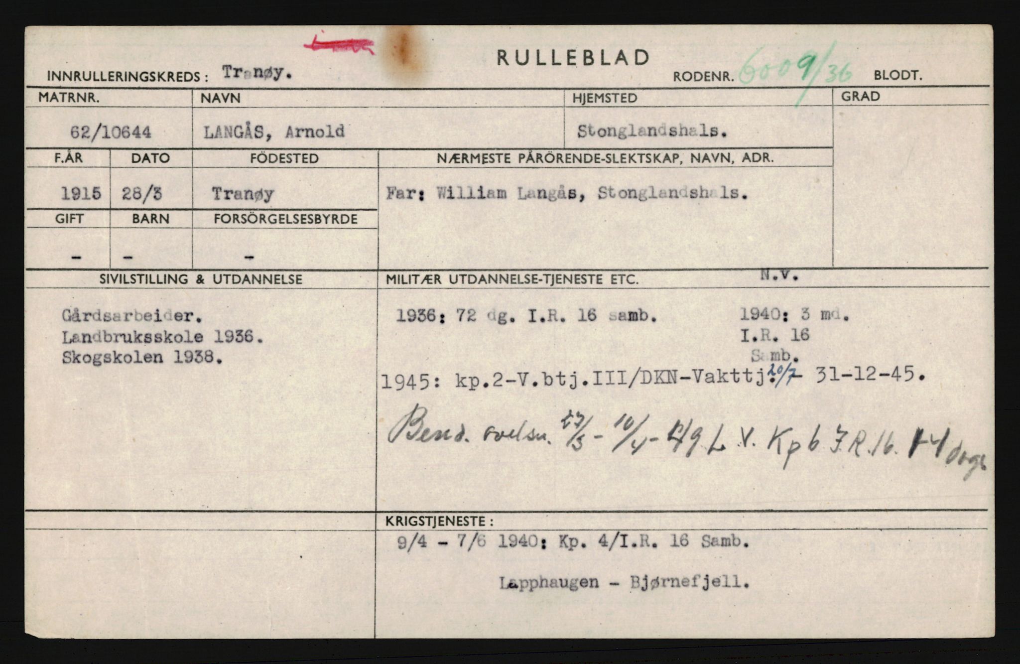 Forsvaret, Troms infanteriregiment nr. 16, AV/RA-RAFA-3146/P/Pa/L0020: Rulleblad for regimentets menige mannskaper, årsklasse 1936, 1936, p. 797