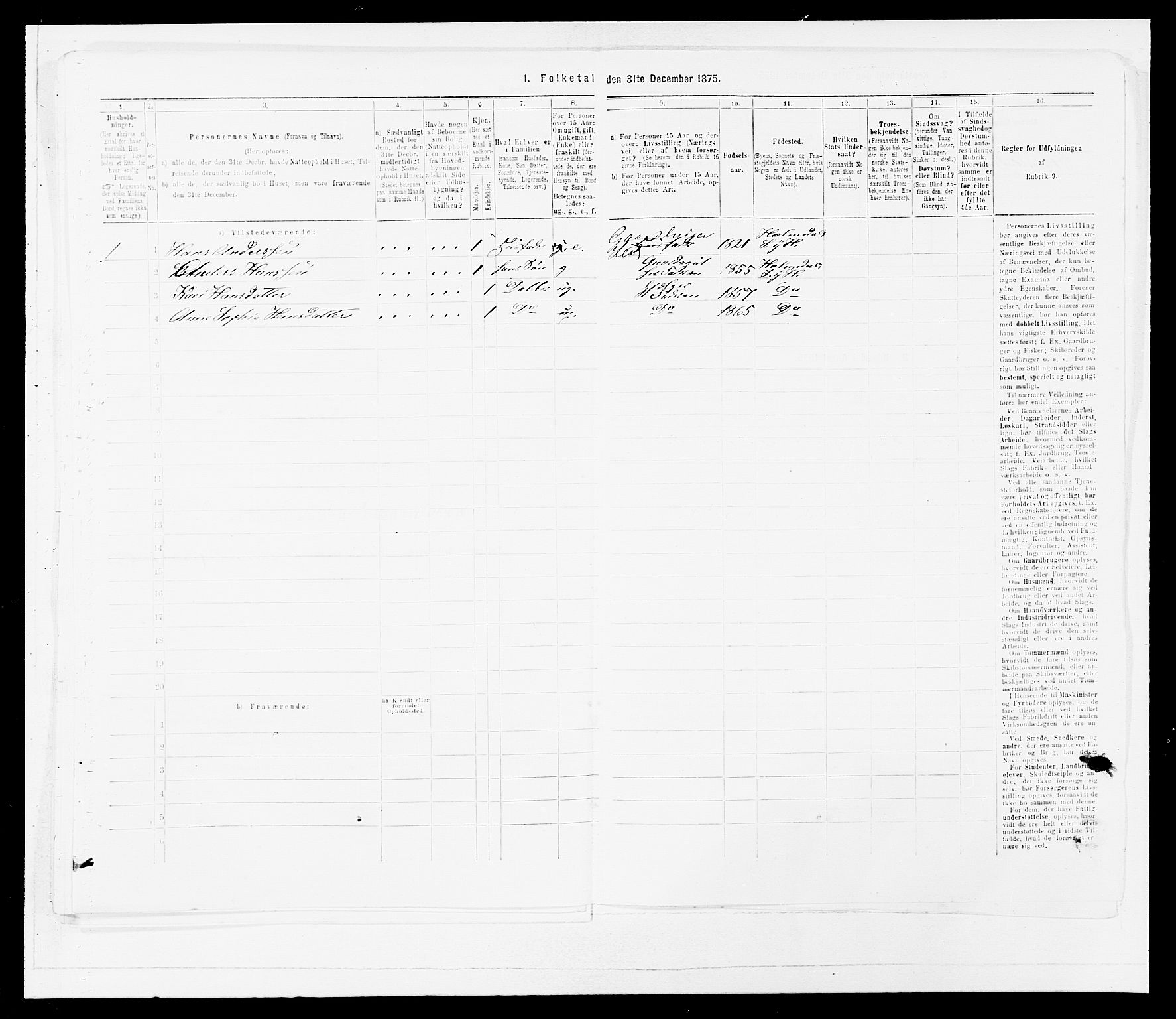 SAB, 1875 census for 1429P Ytre Holmedal, 1875, p. 385