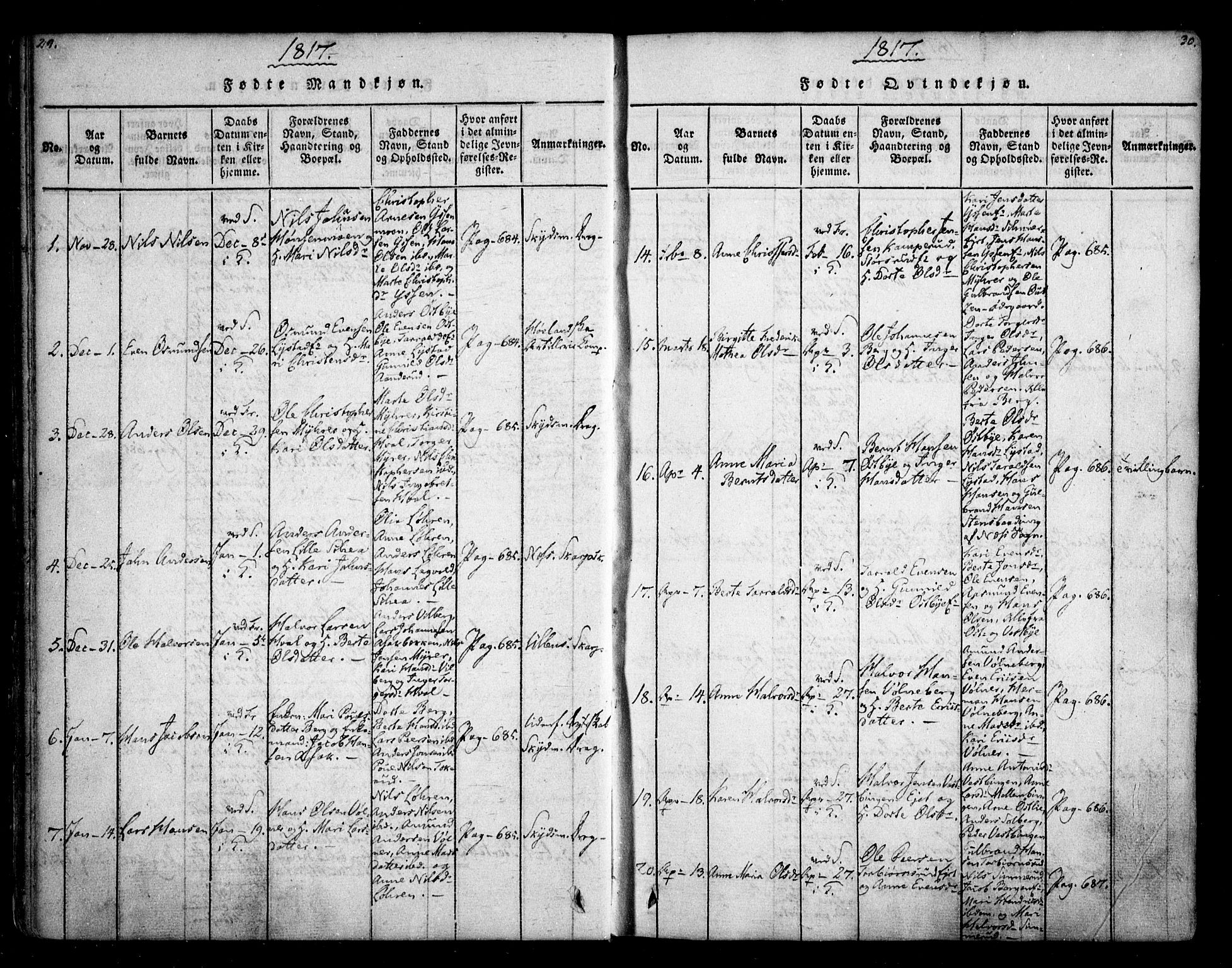 Sørum prestekontor Kirkebøker, AV/SAO-A-10303/F/Fa/L0003: Parish register (official) no. I 3, 1814-1829, p. 29-30