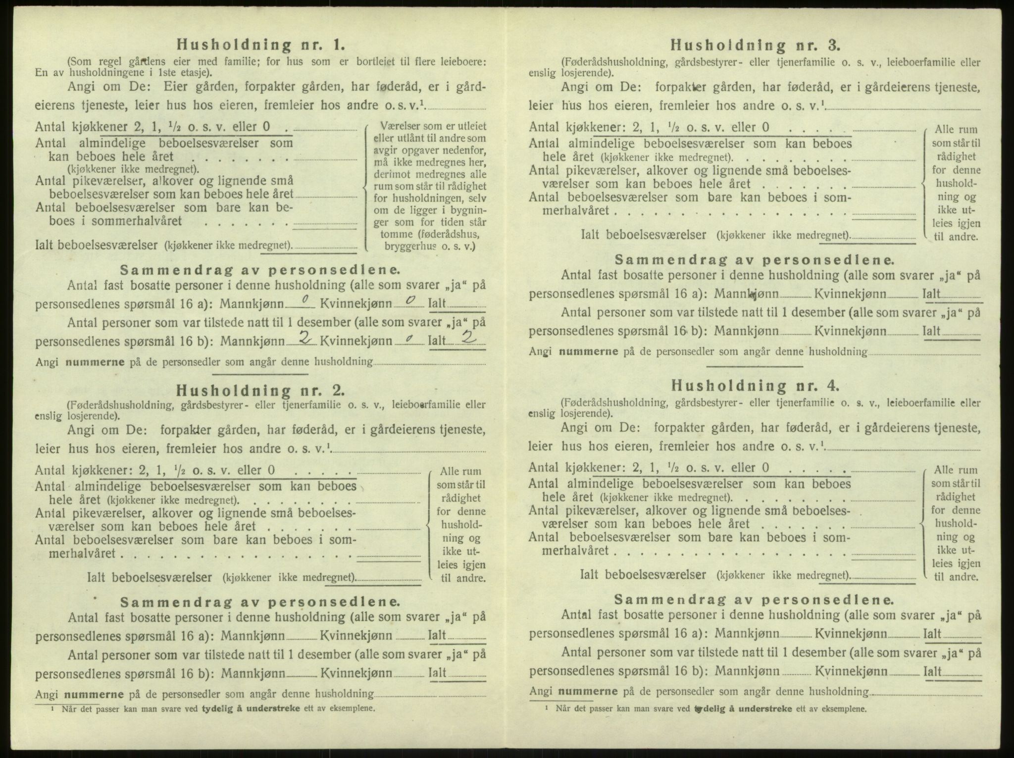 SAB, 1920 census for Haus, 1920, p. 1358