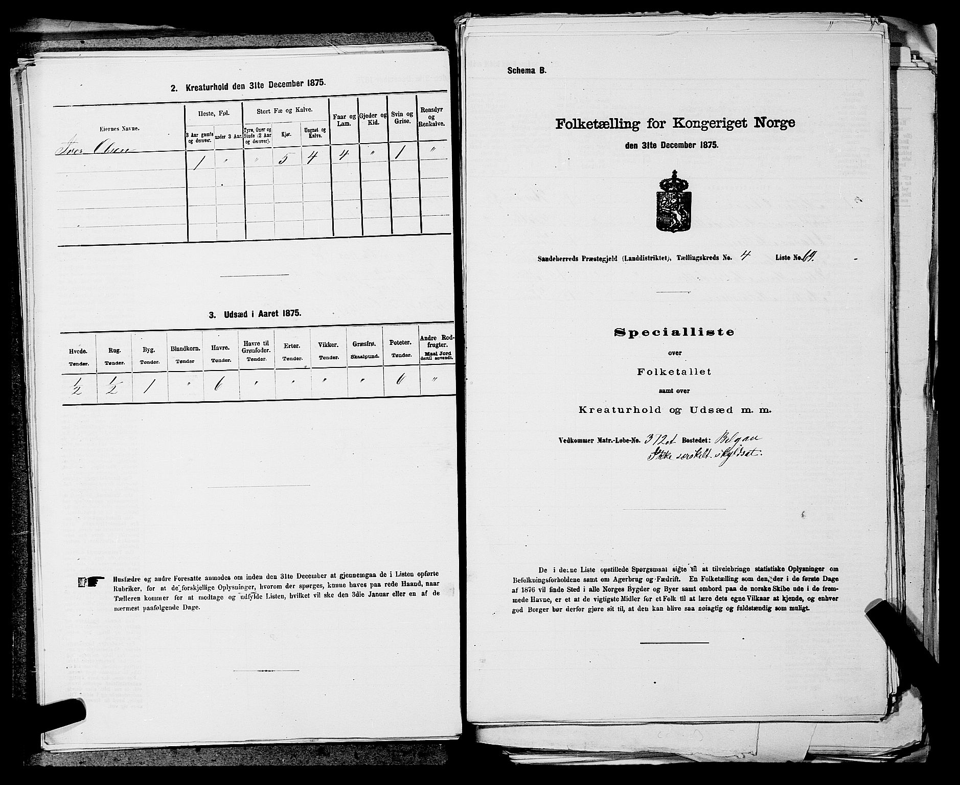 SAKO, 1875 census for 0724L Sandeherred/Sandeherred, 1875, p. 1056