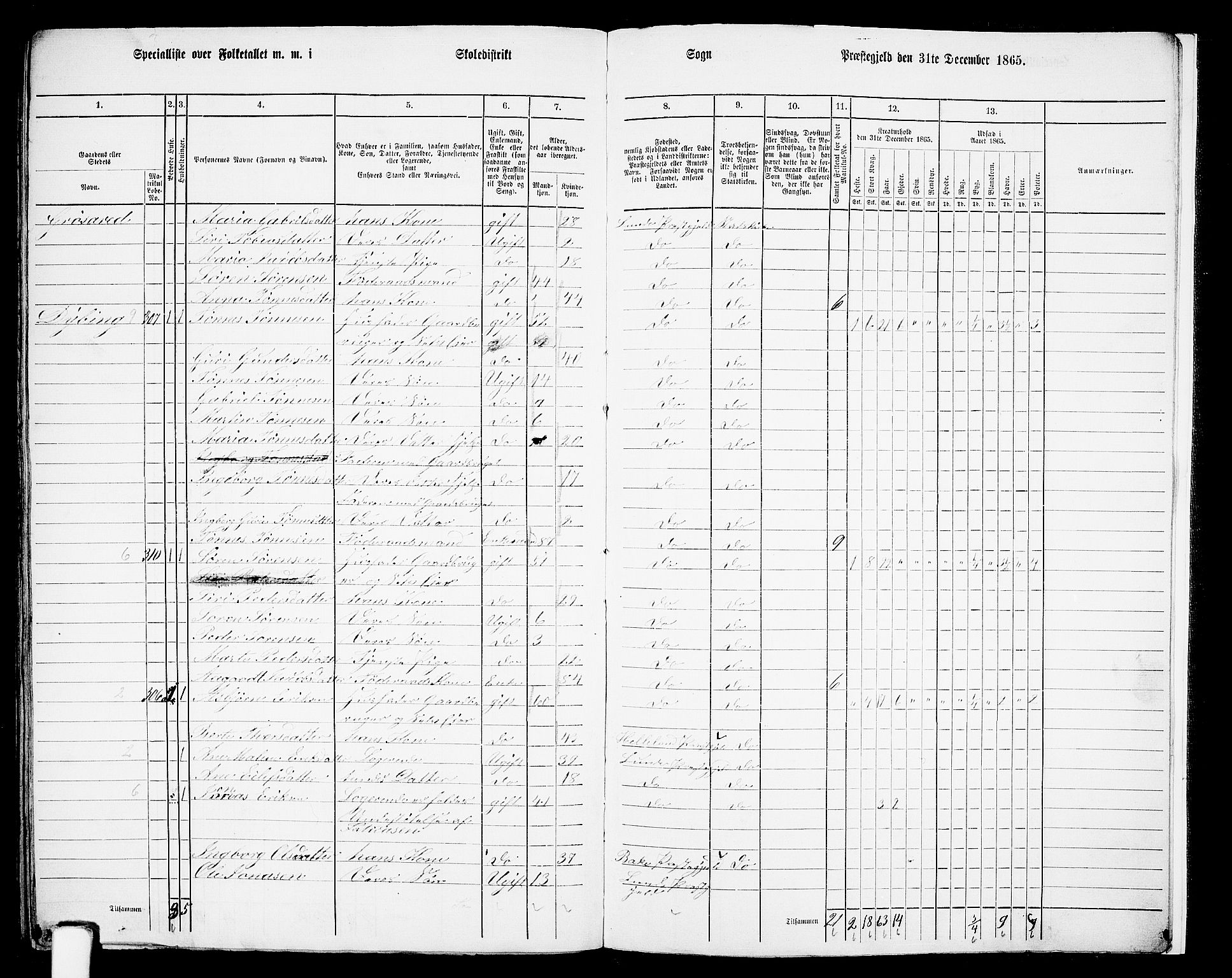 RA, 1865 census for Lund, 1865, p. 115